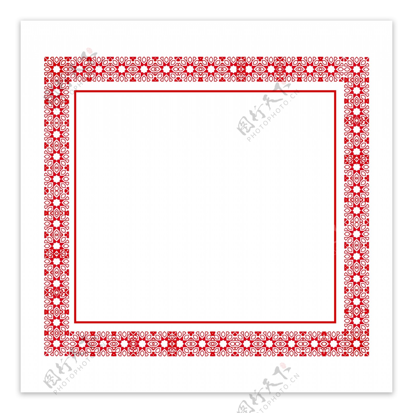 中国风边框红色装饰素材设计