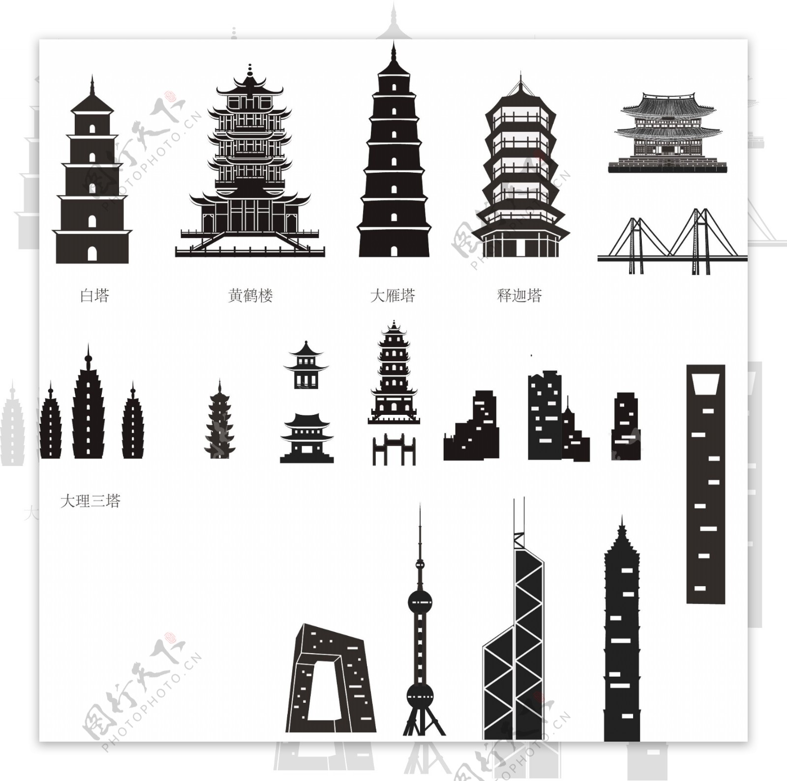 中国建筑塔矢量