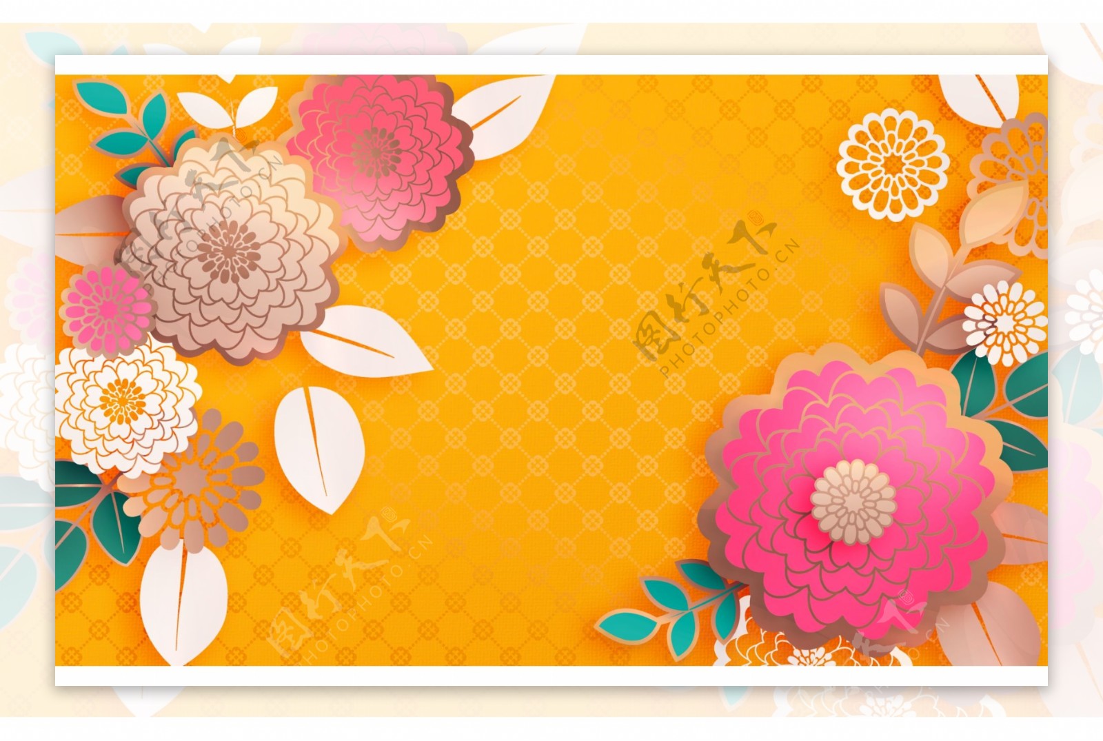 时尚彩色花朵春节背景设计