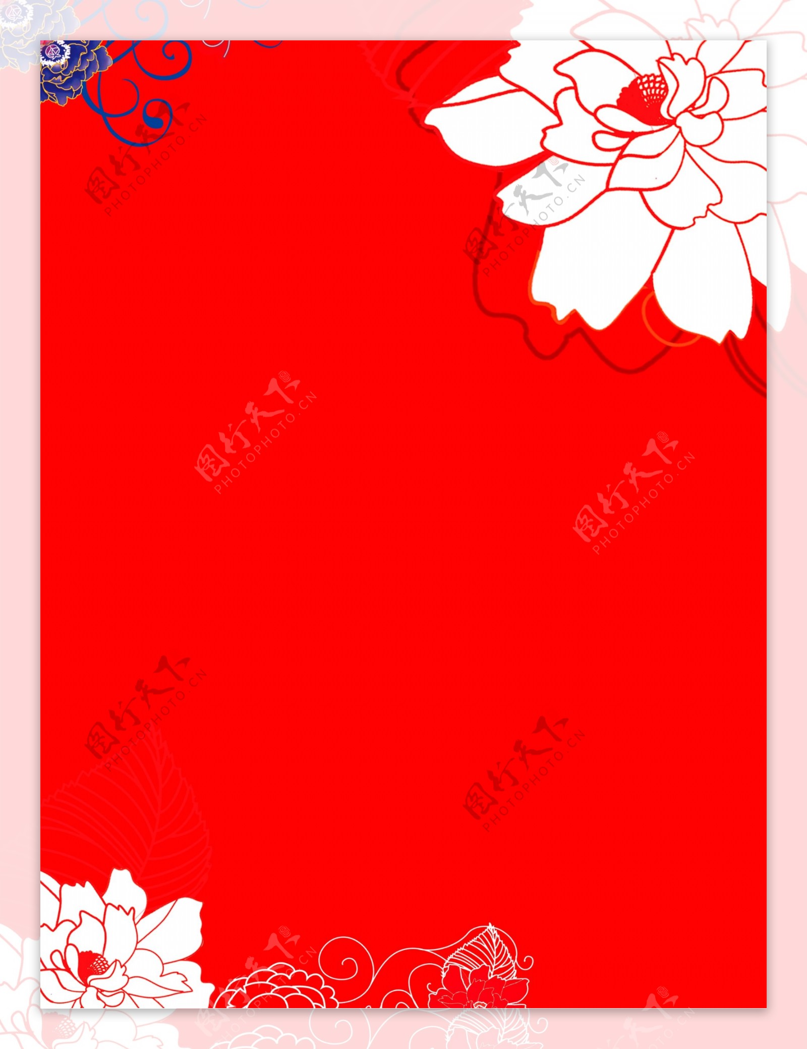 手绘花朵红色底纹广告背景素材