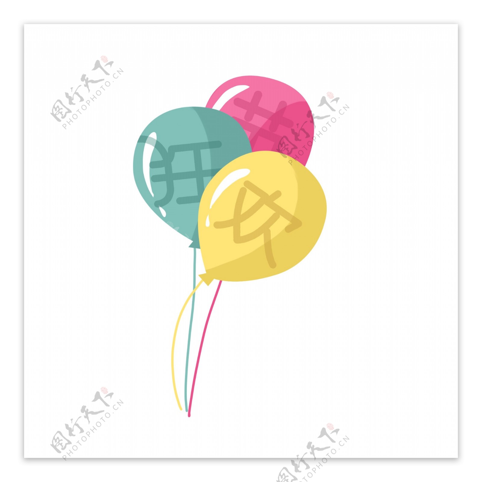 彩色气球漂浮元素设计可商用元素