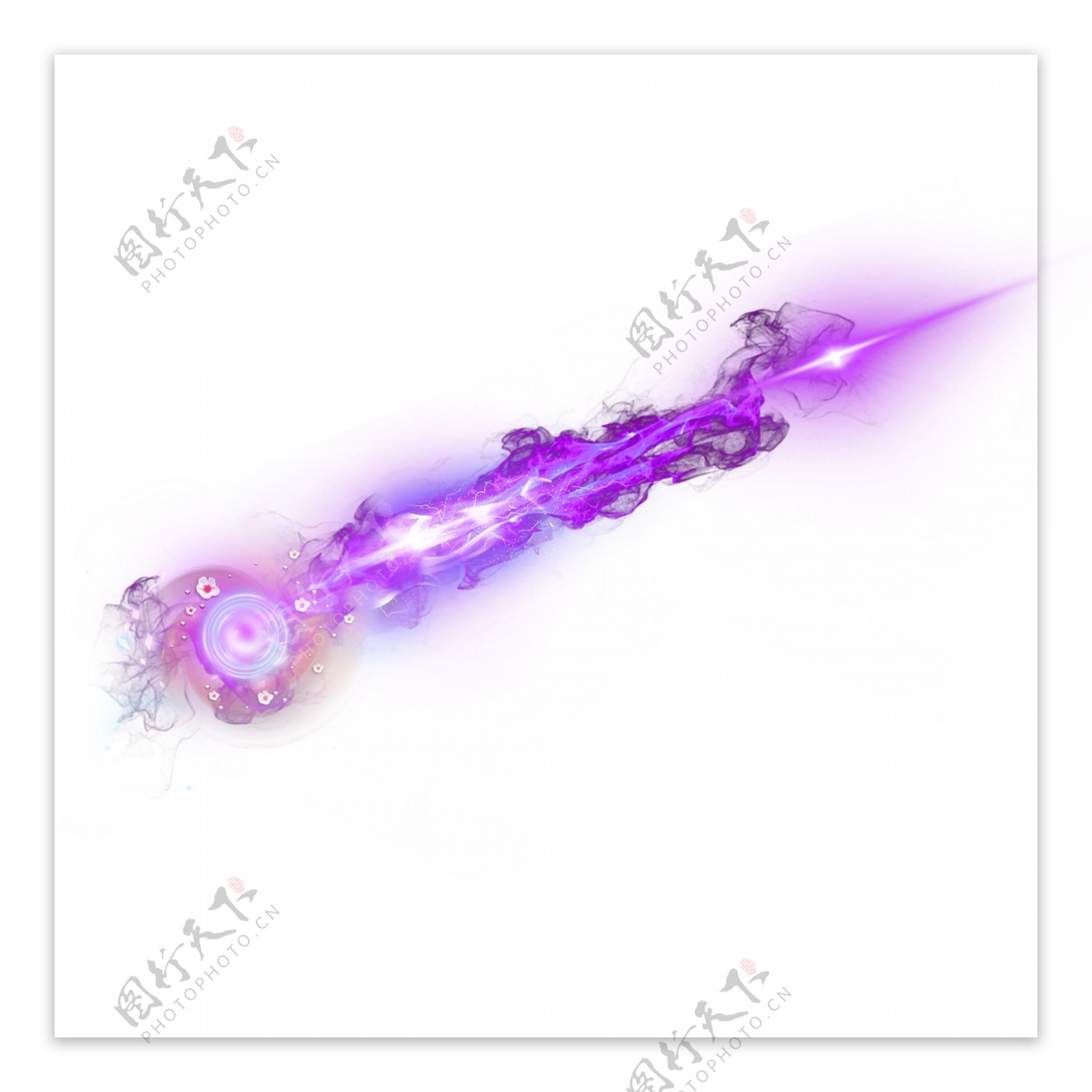 紫色武器光效灯光光影元素图案透明素材