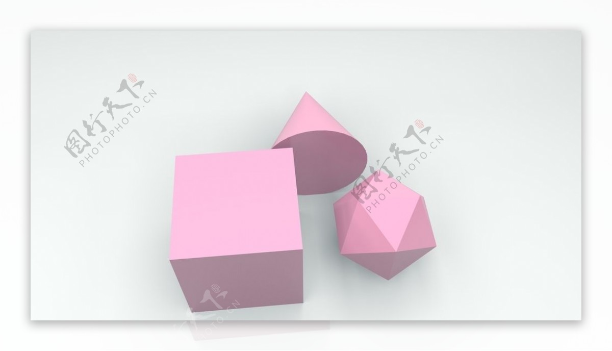 粉色几何体组合