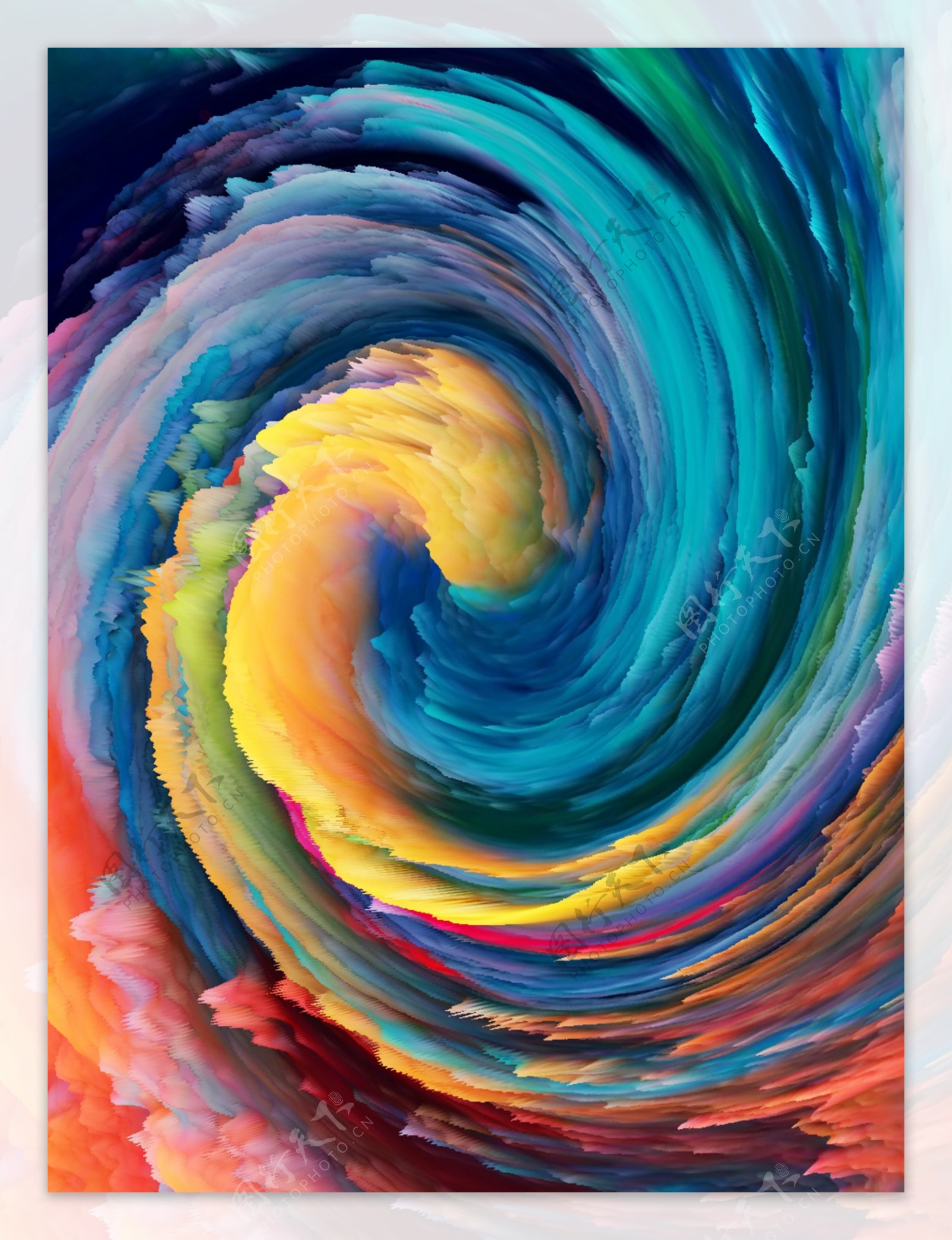 全原创彩色漩涡抽象3d质感背景