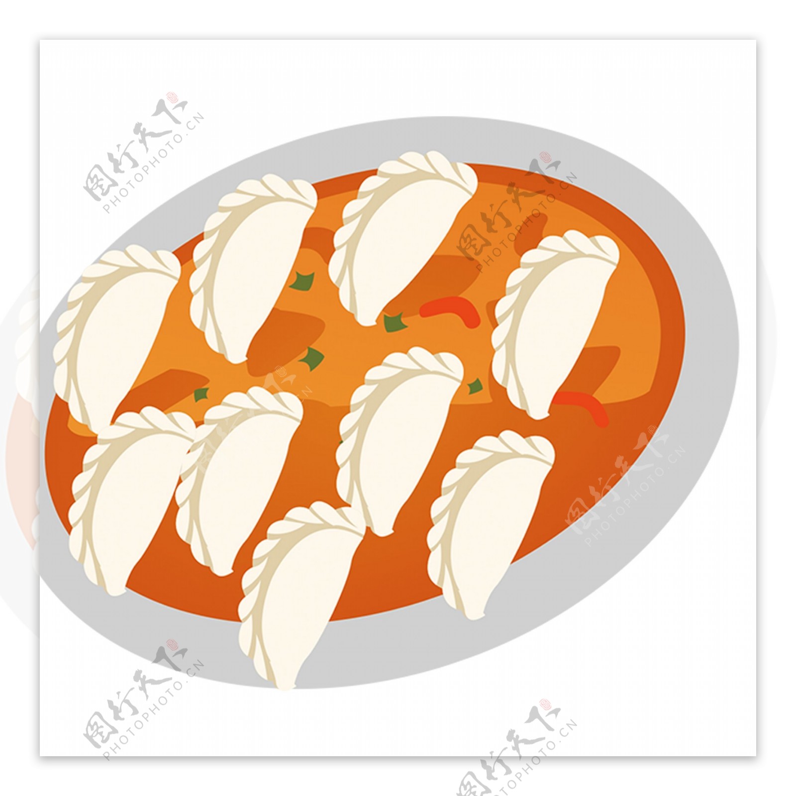 手绘一盘饺子设计