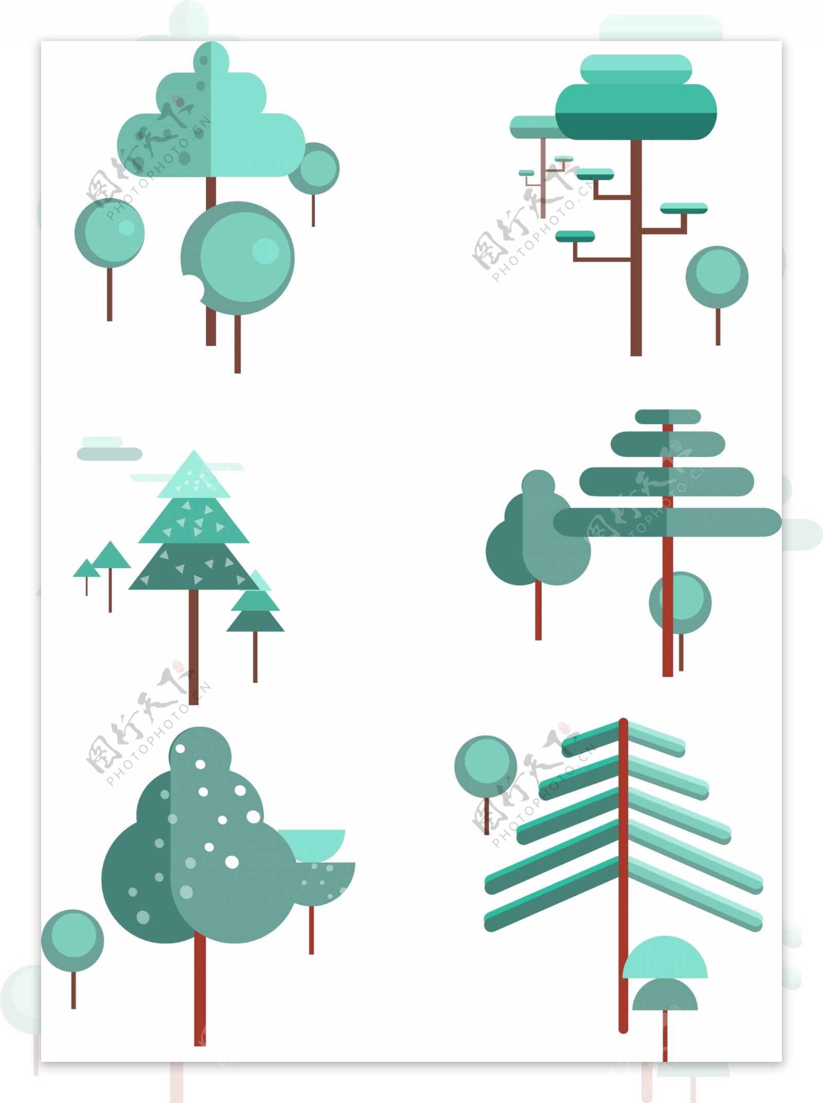极简风树木冬季元素可商用