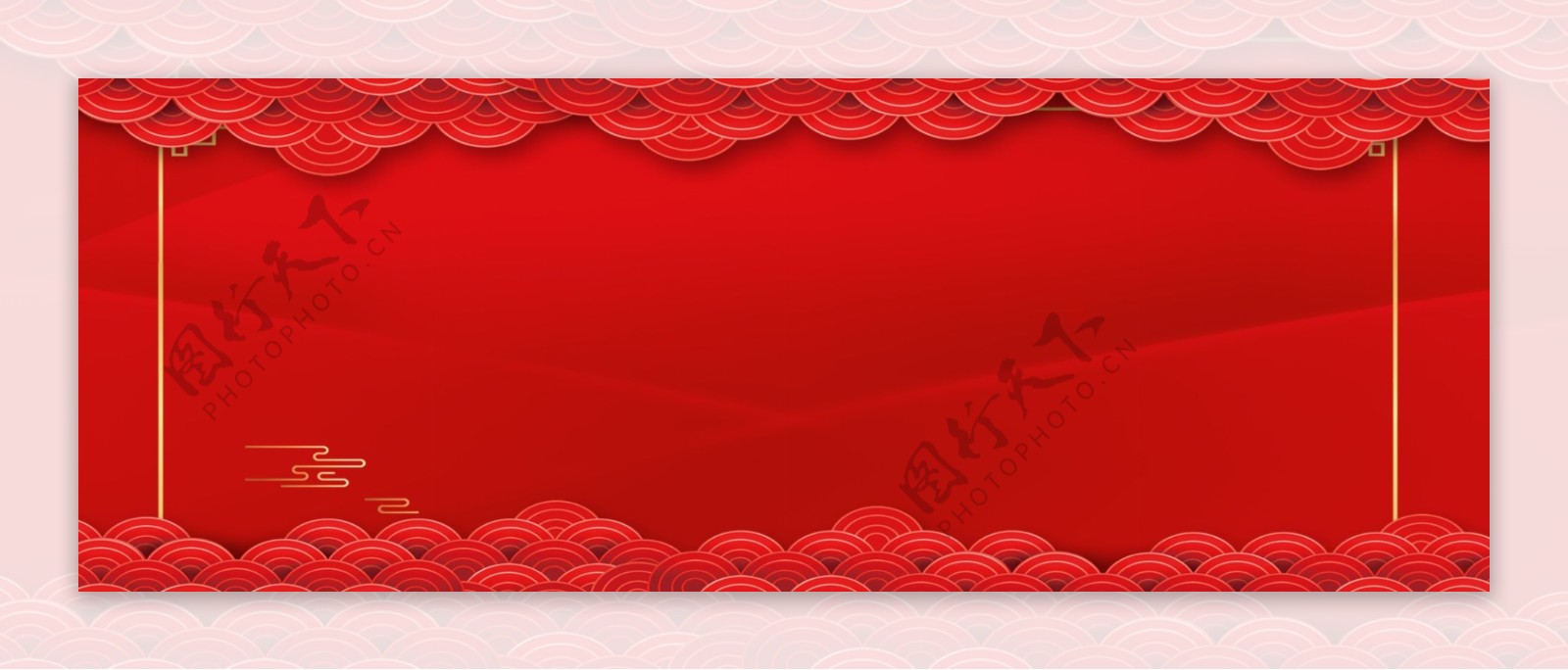 喜庆中国风红色装饰banner背景
