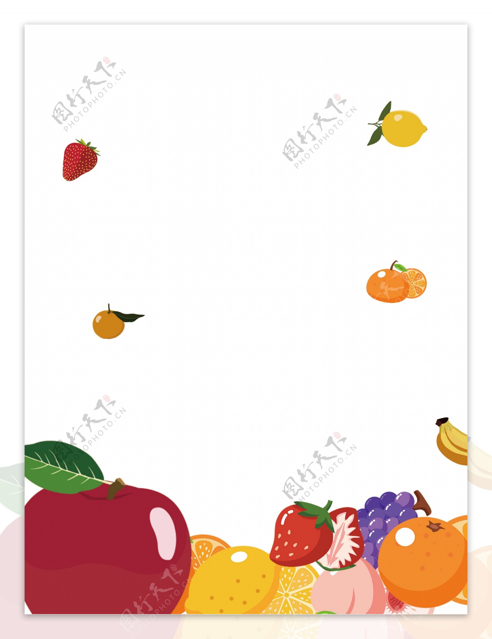 简约彩绘水果背景设计