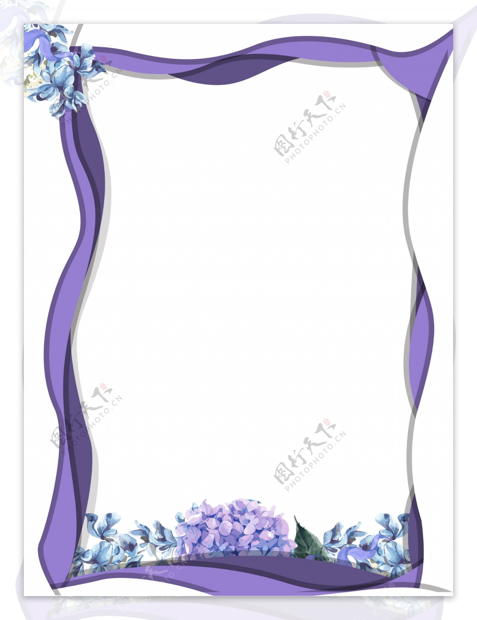 剪纸风紫色花朵背景设计