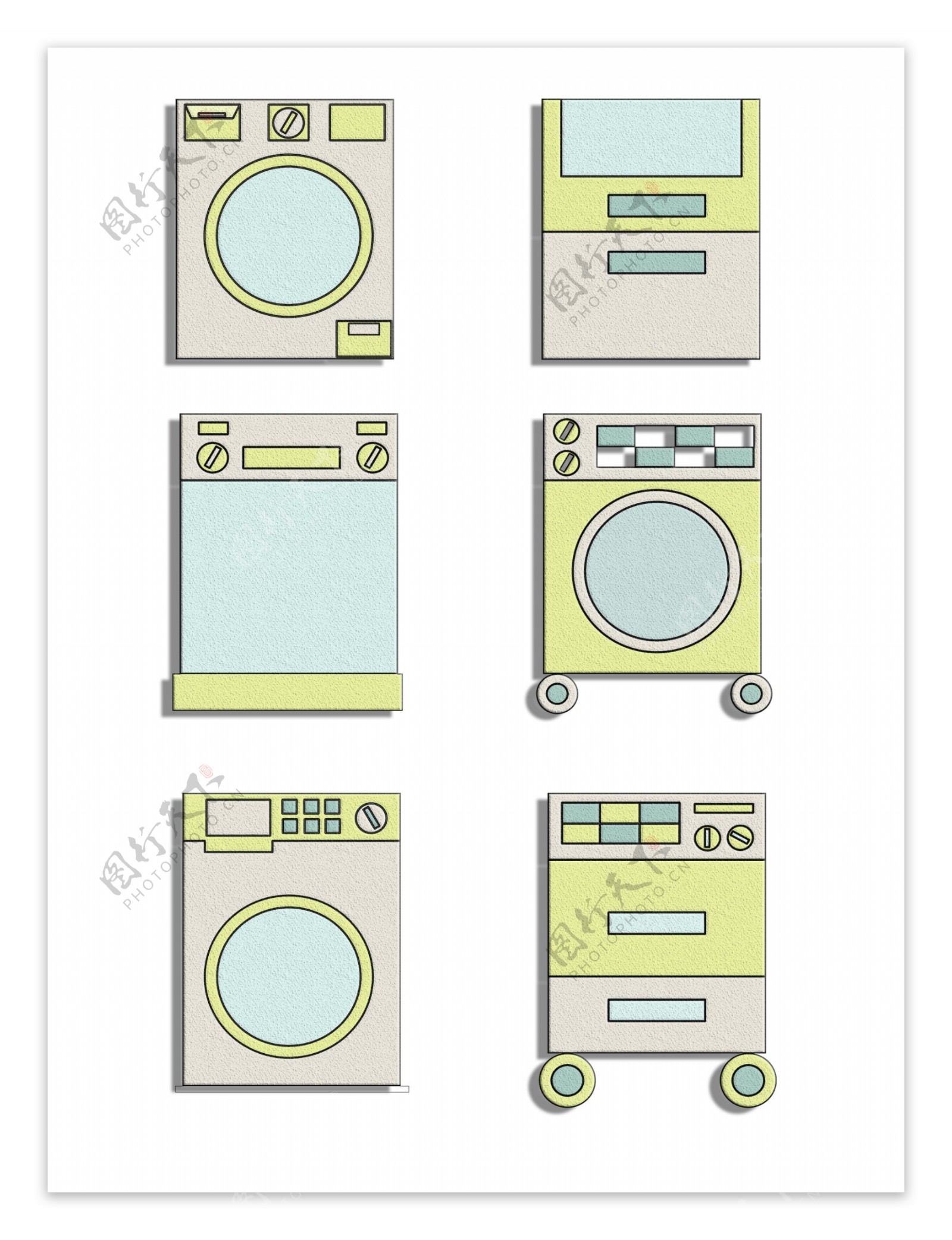 简约洗衣机卡通可爱元素