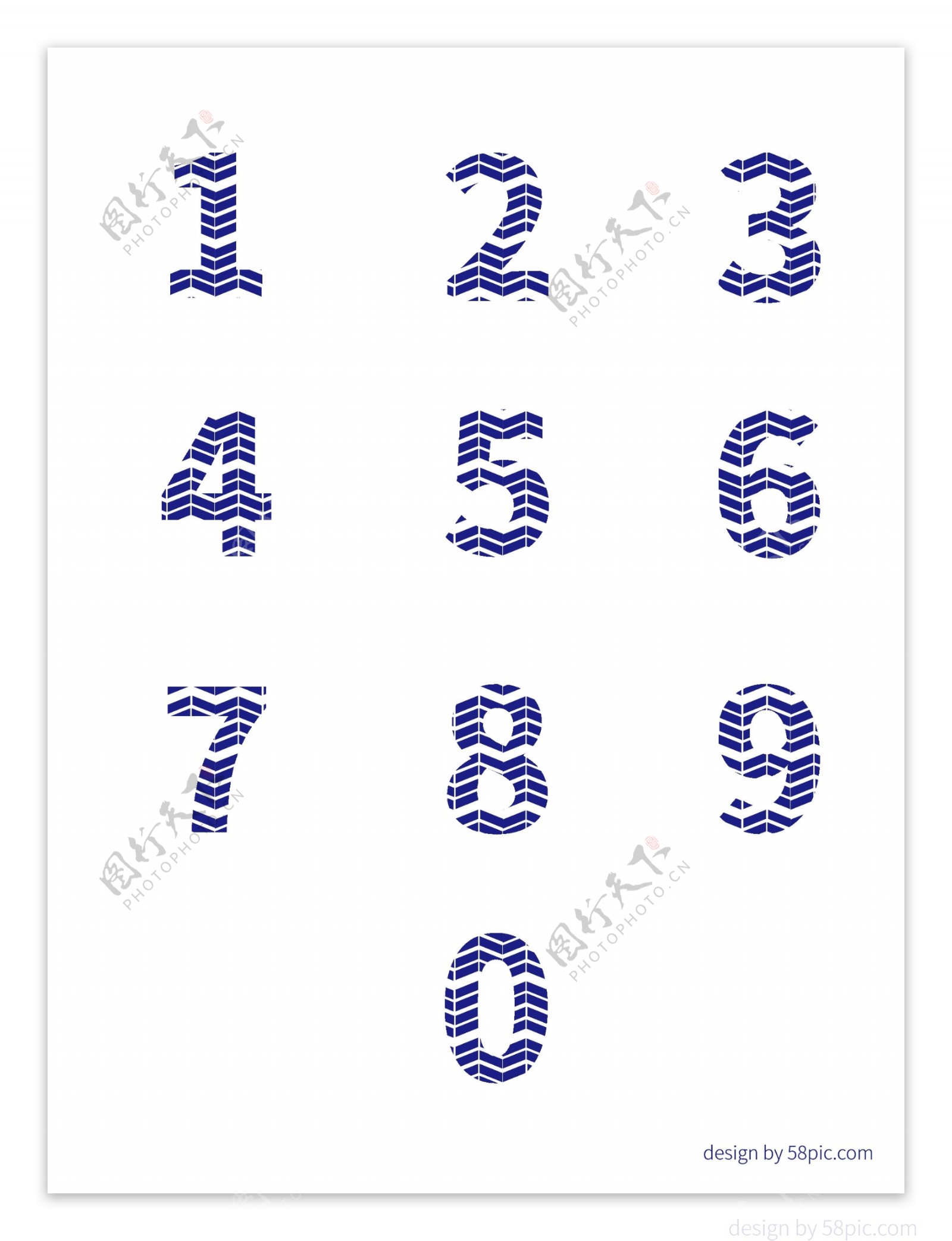 阿拉伯数字09创意折叠立体艺术字体