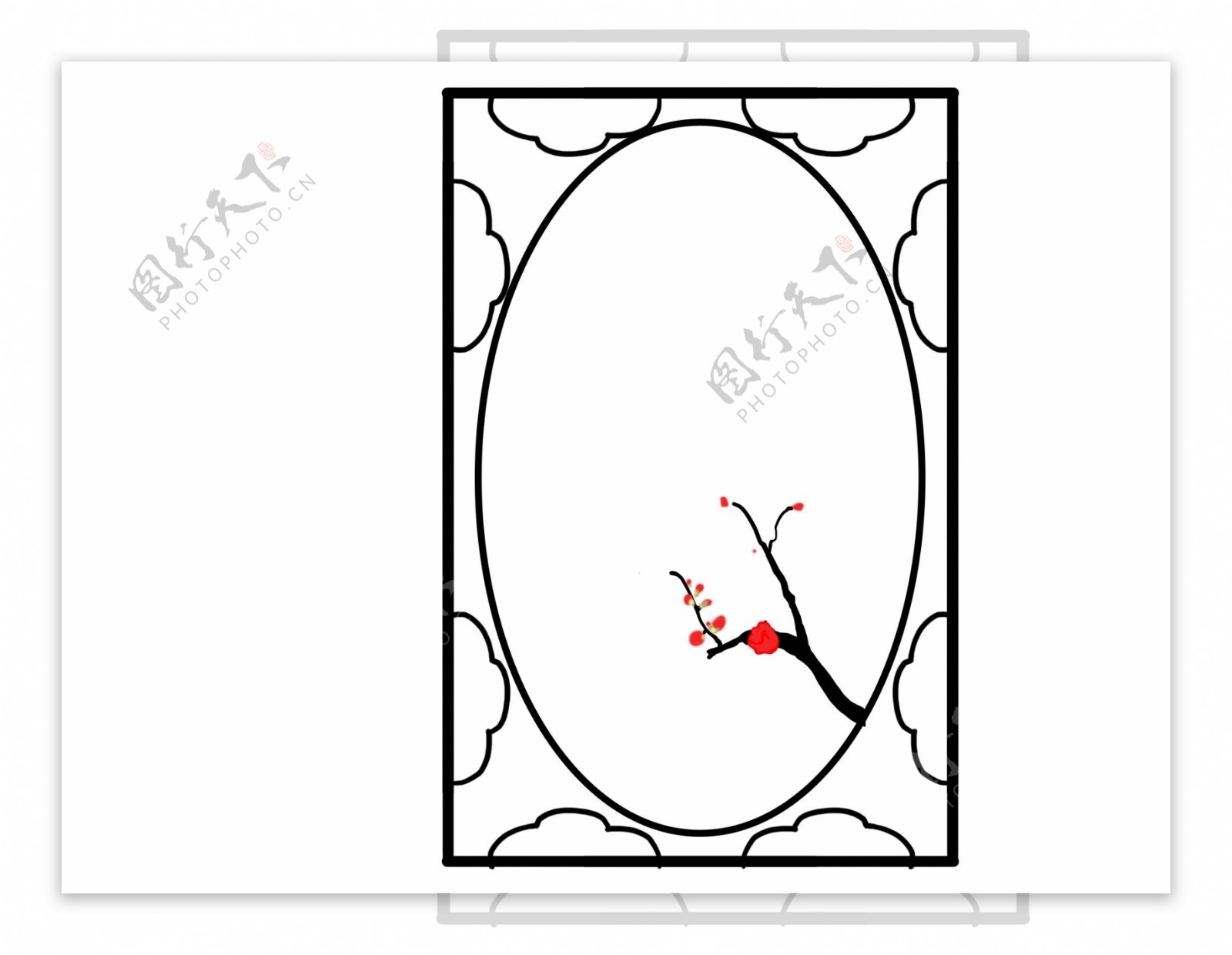 中国风梅花边框图