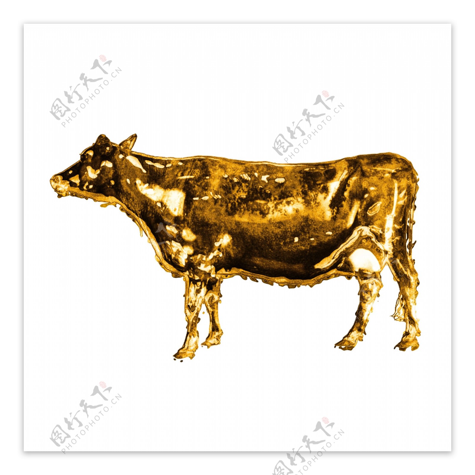 黄金元素金牛雕塑贴图