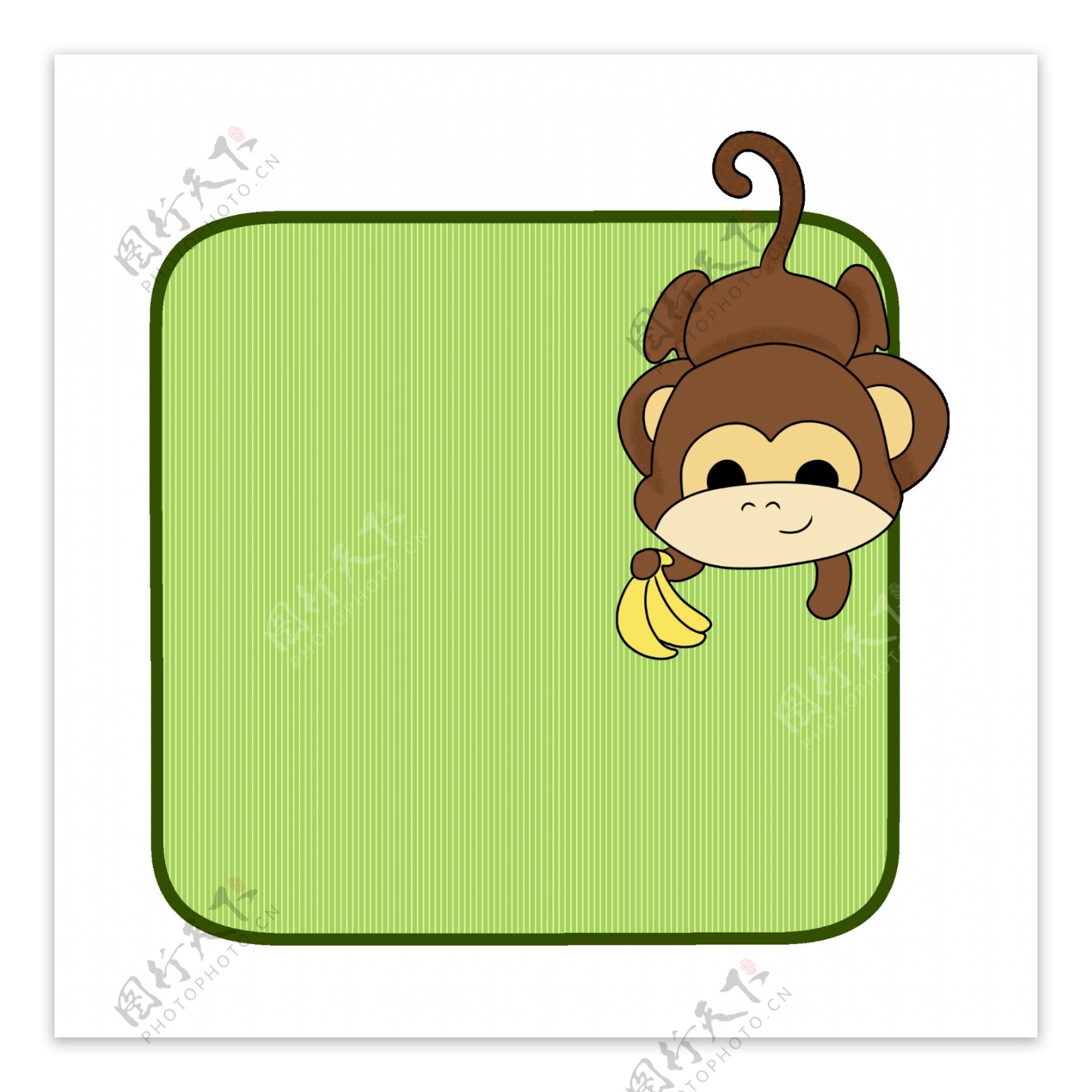 可爱的猴子边框插画