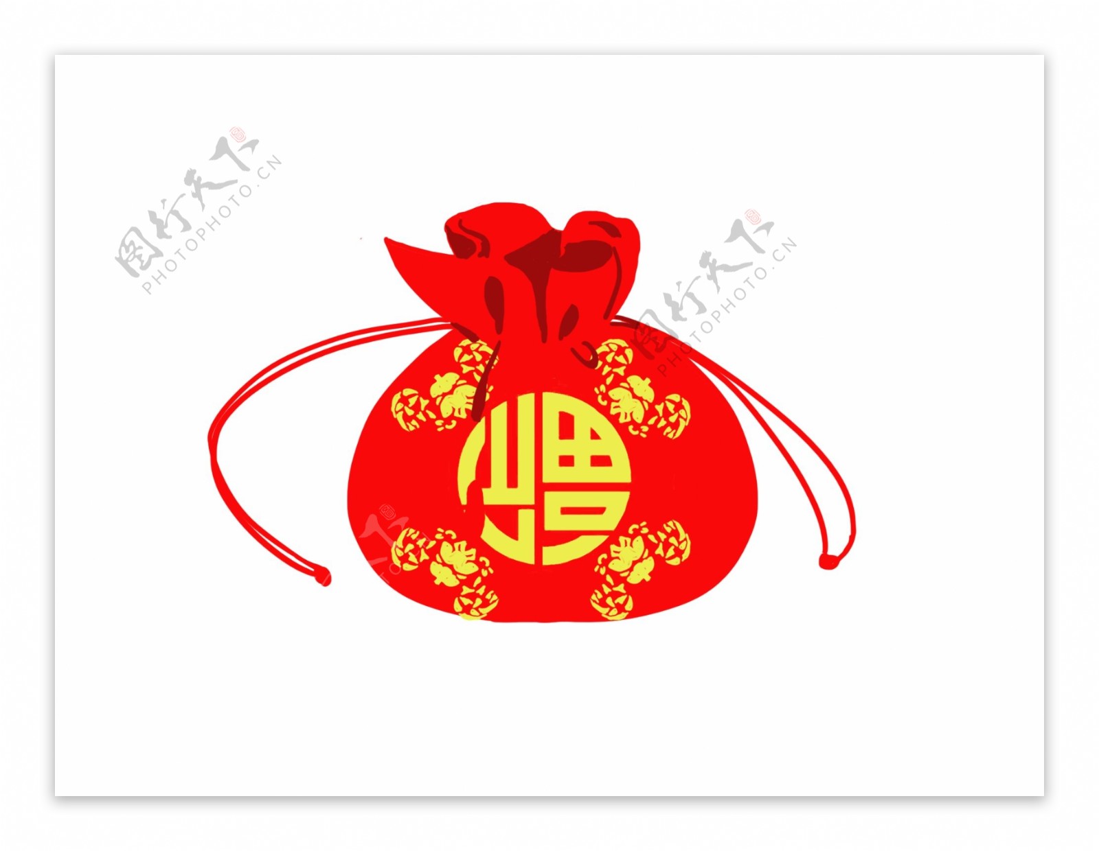 手绘中国风福袋图