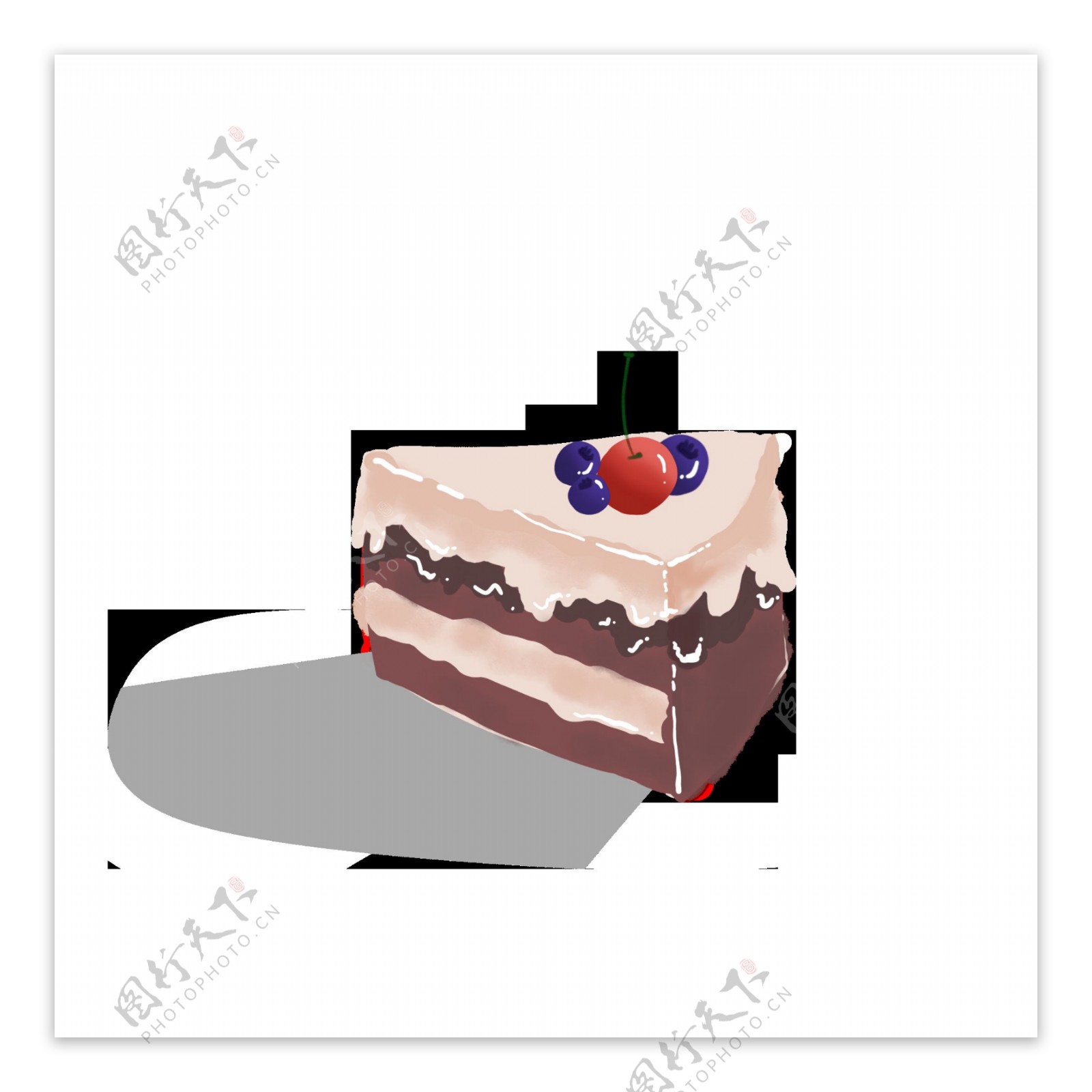 樱桃蓝莓蛋糕美味食物可商用