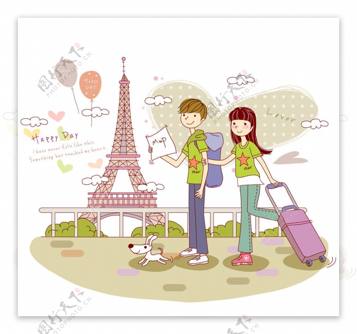 巴黎旅行情侣