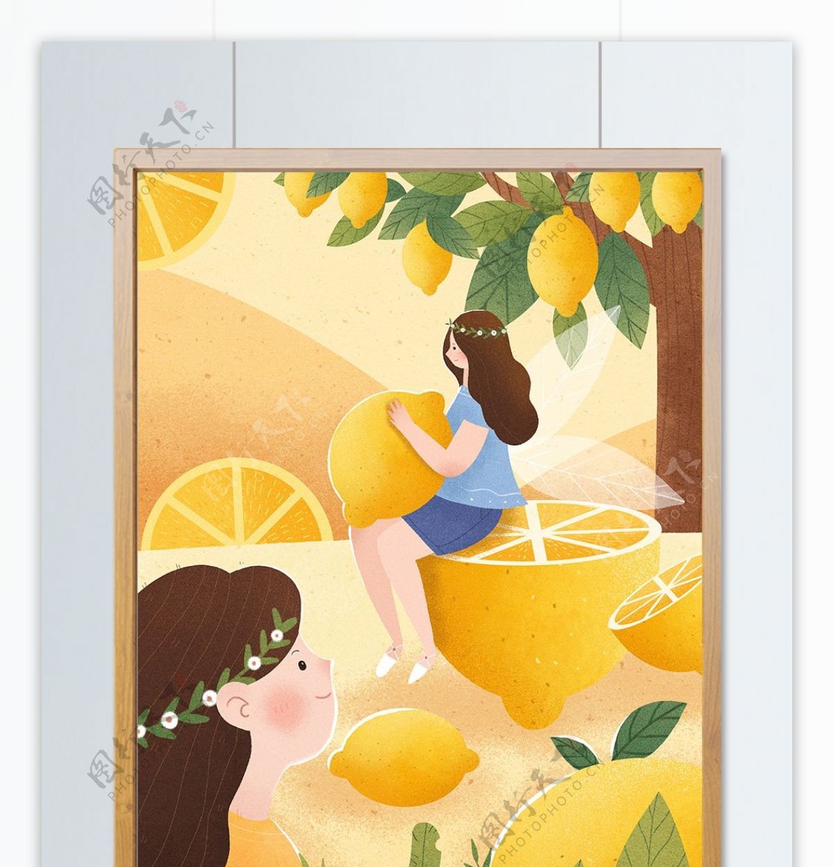 小清新创意水果插画遇见柠檬