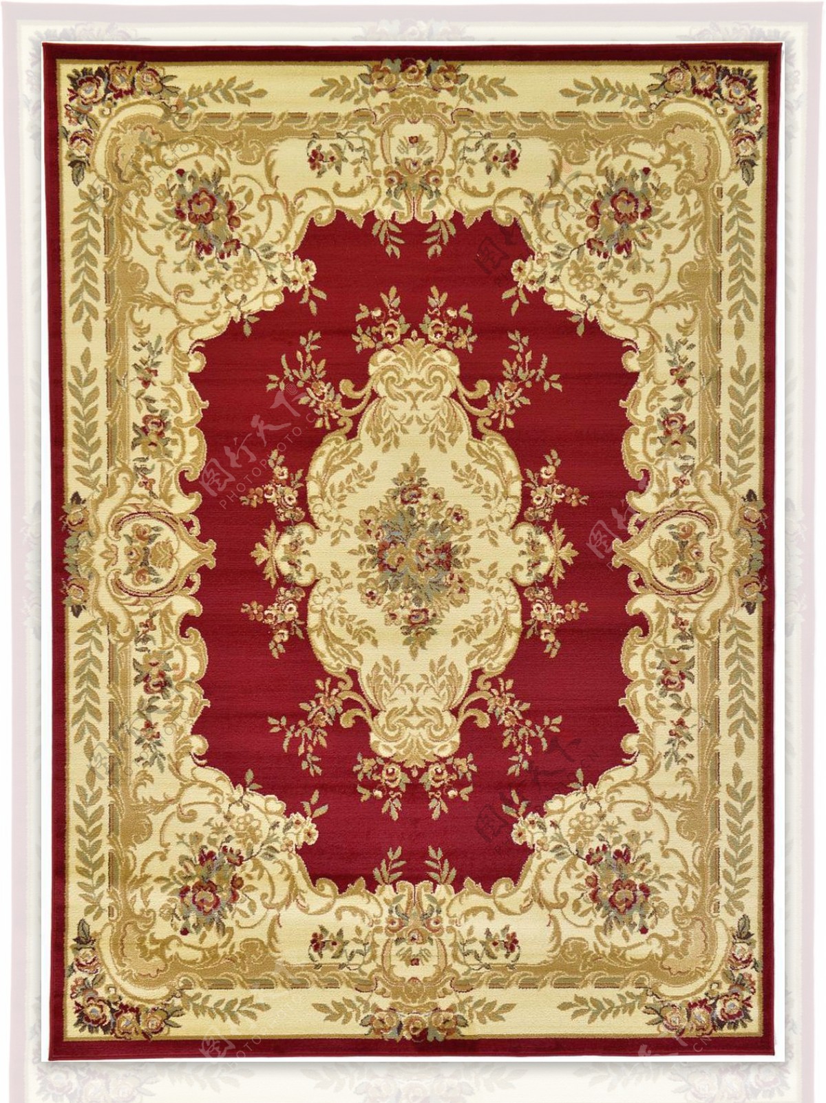 方形红色图案古典经典地毯