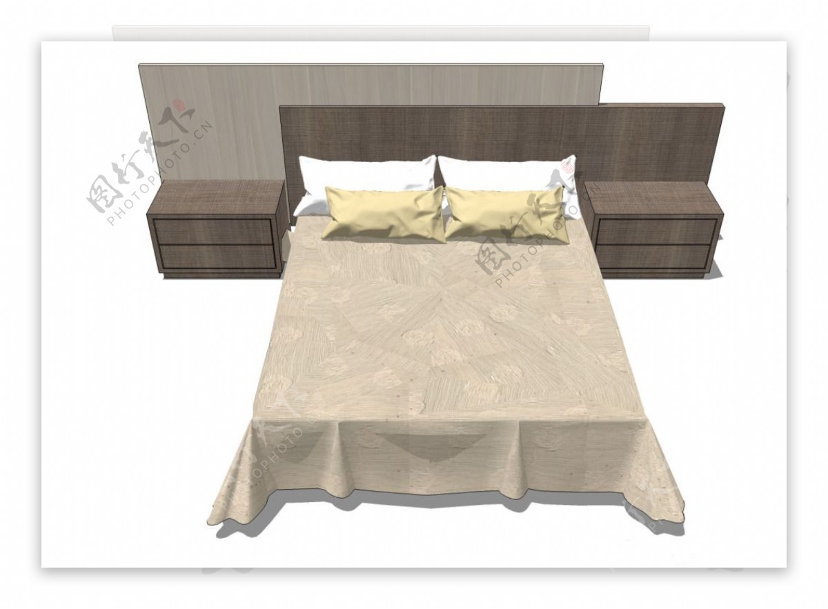 现代家居卧室su模型综合效果图