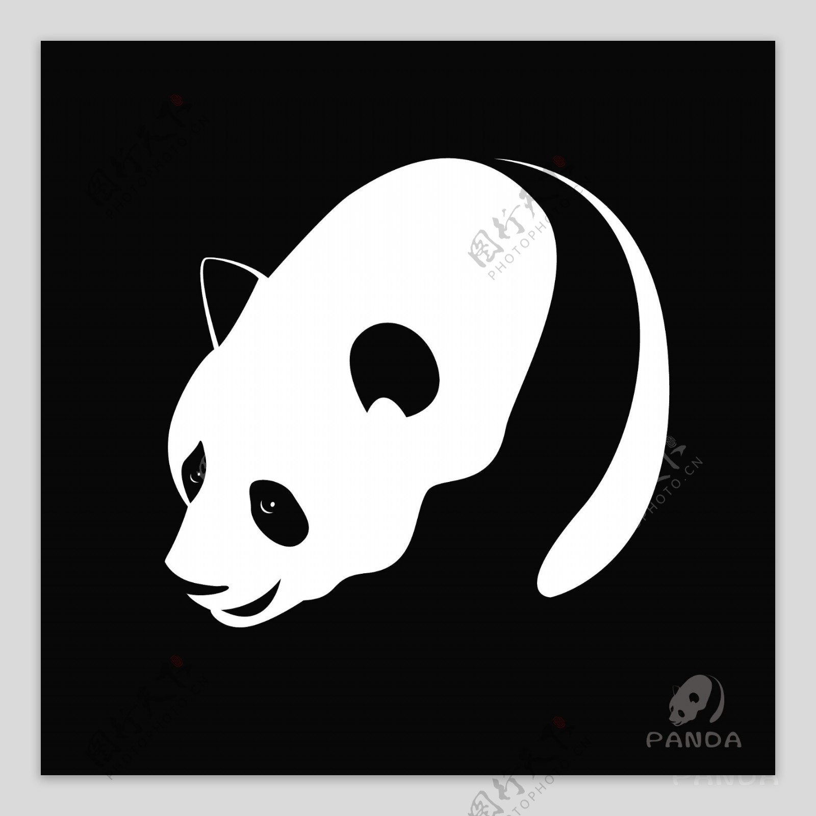 熊猫可爱简笔画小图标