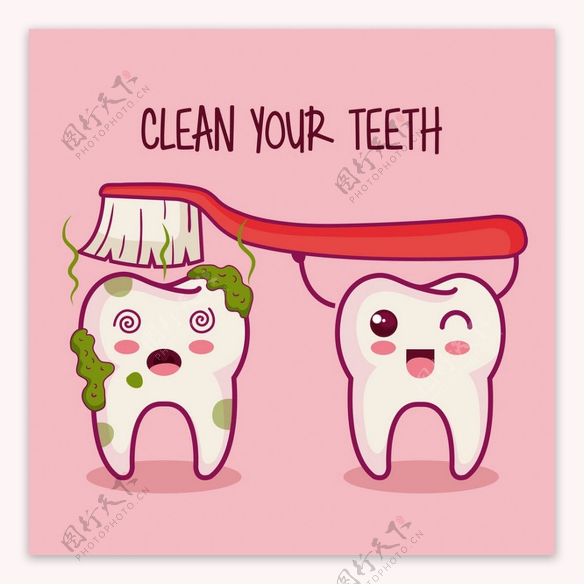 牙齿清洁矢量素材