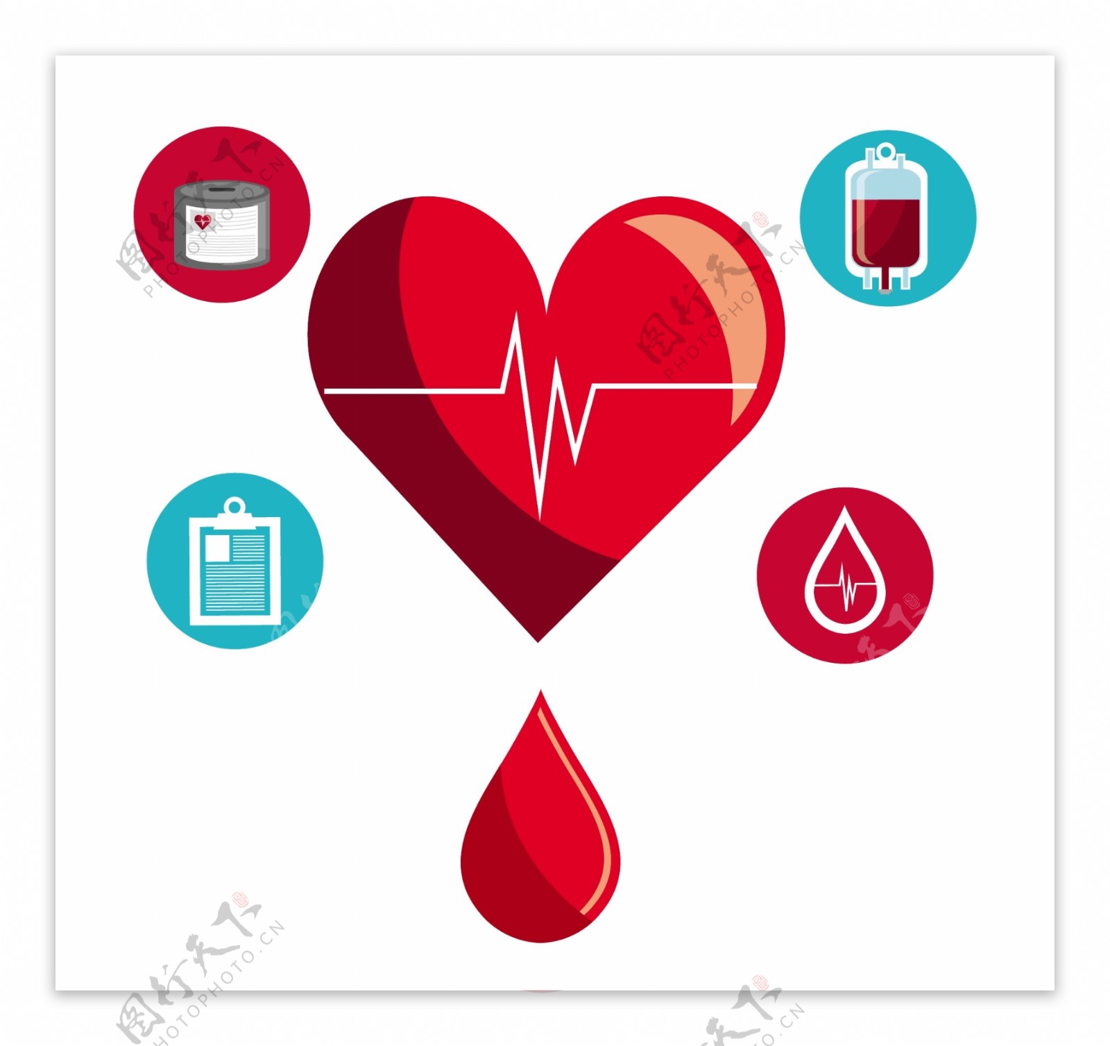 医院献血公益广告相关矢量素材