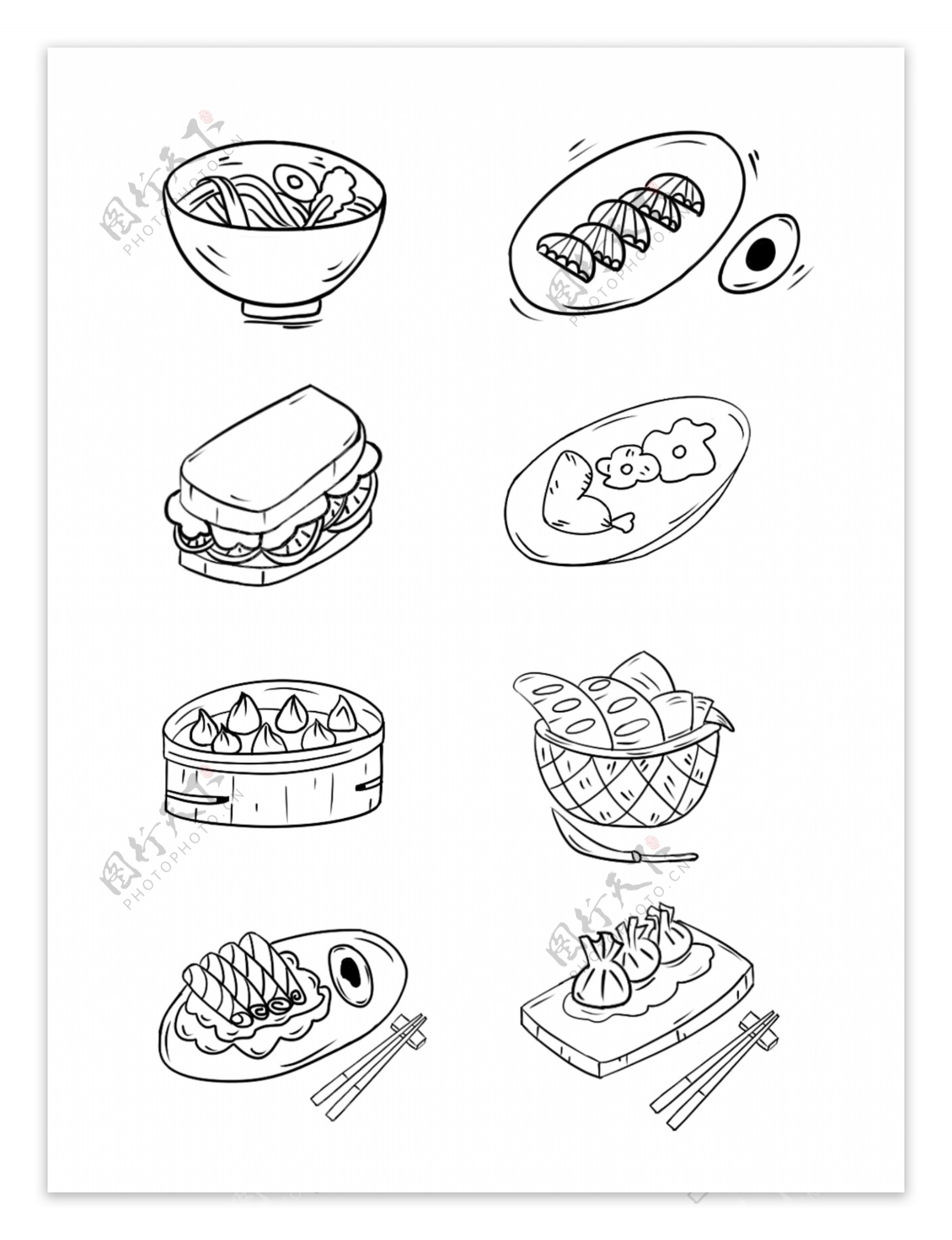 28种美食简笔画大全_素材图片