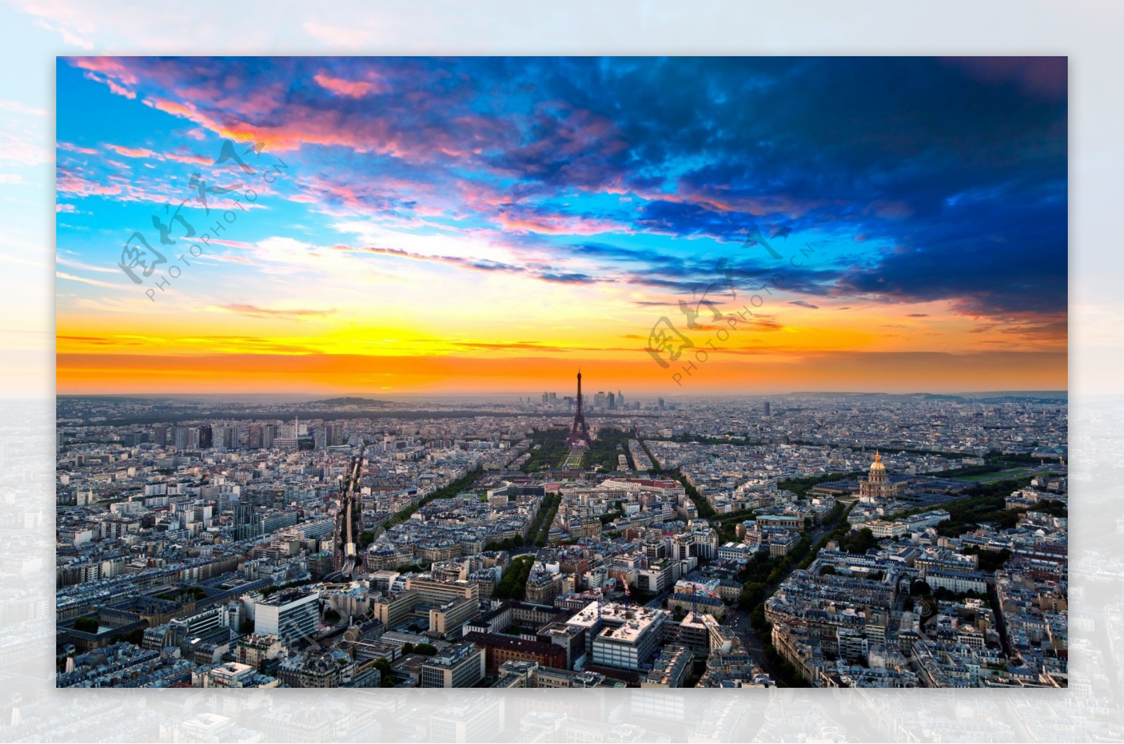 唯美巴黎铁塔风景画