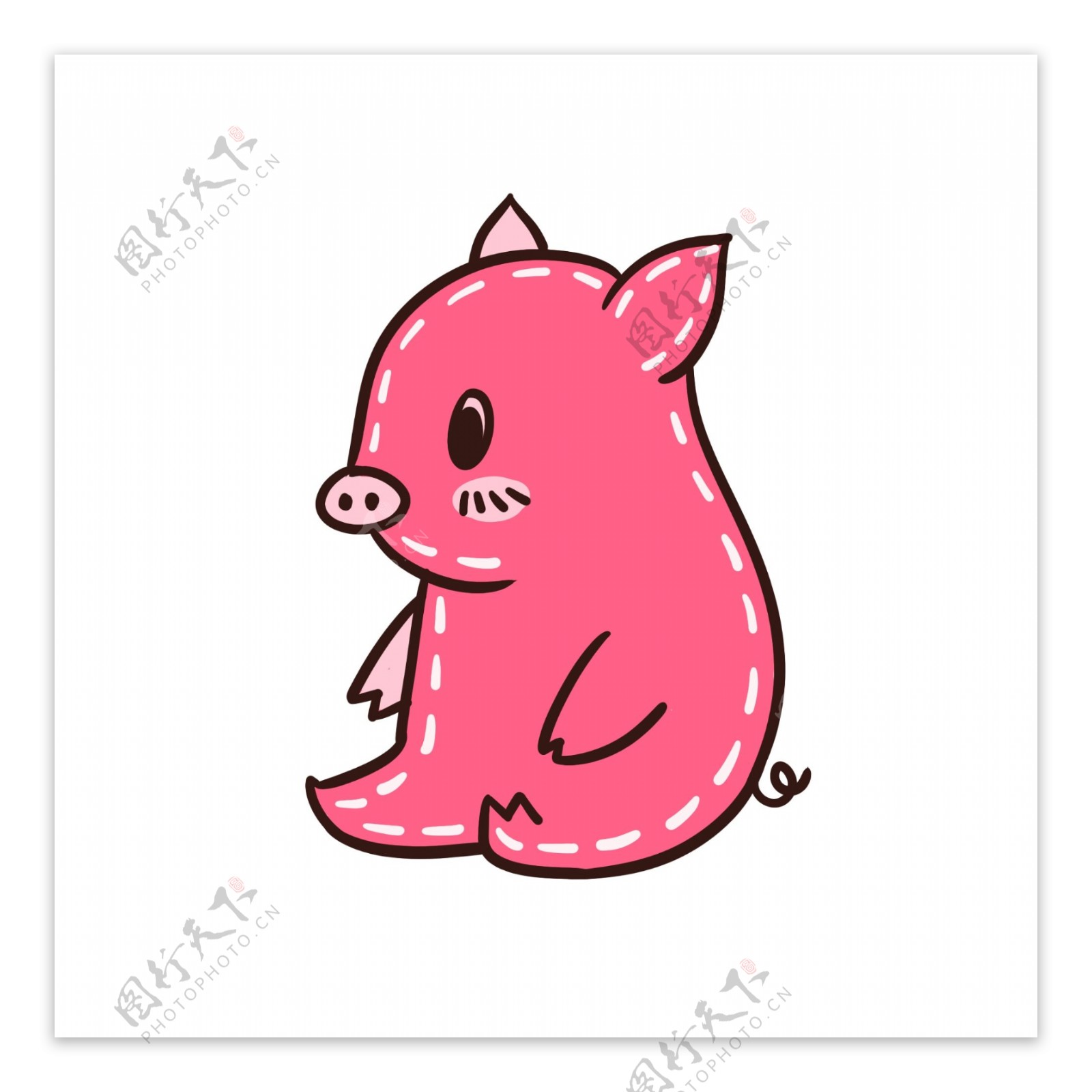 小猪贴纸猪年粉色猪猪可商用