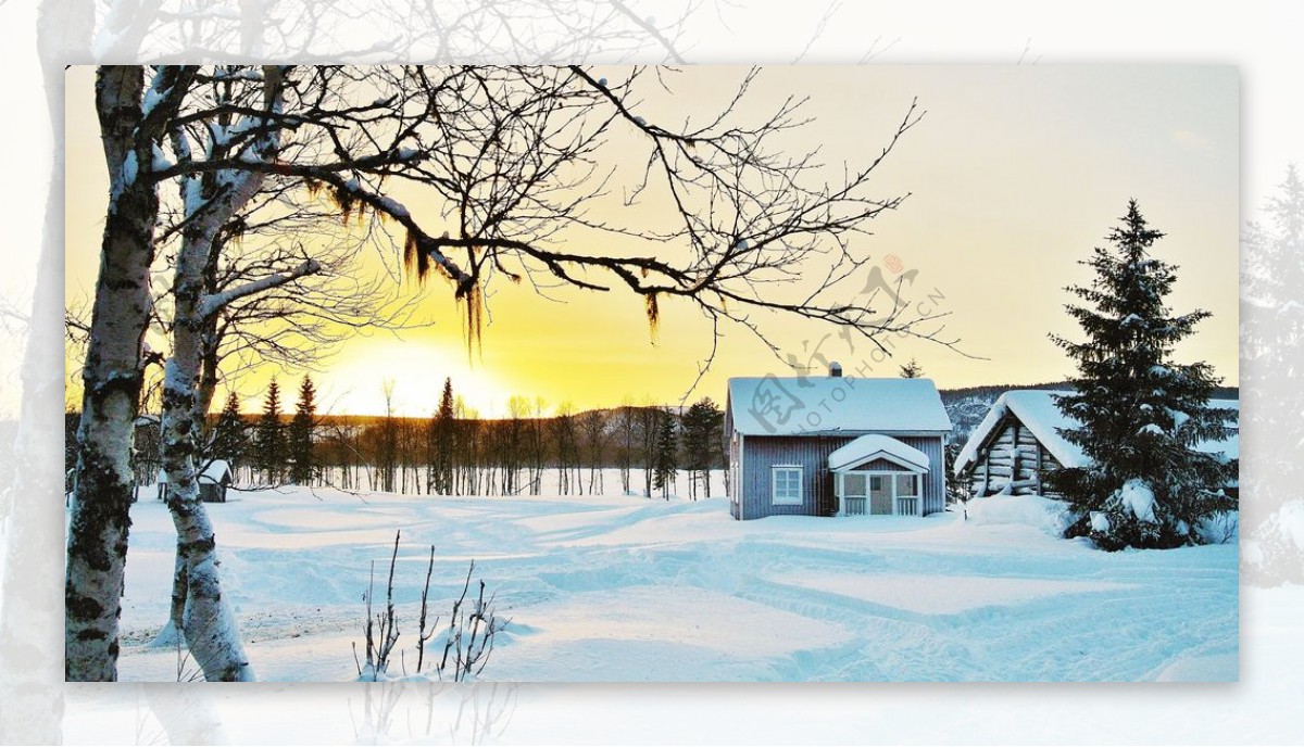 美丽的冬日房屋