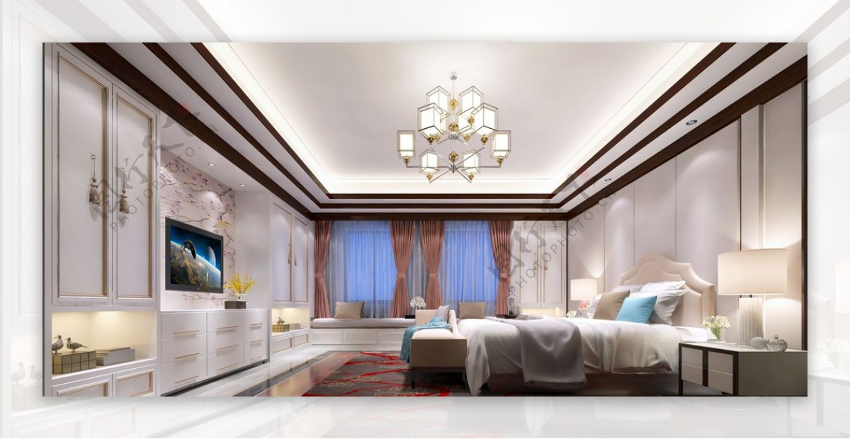 欧式卧室效果图3D模型