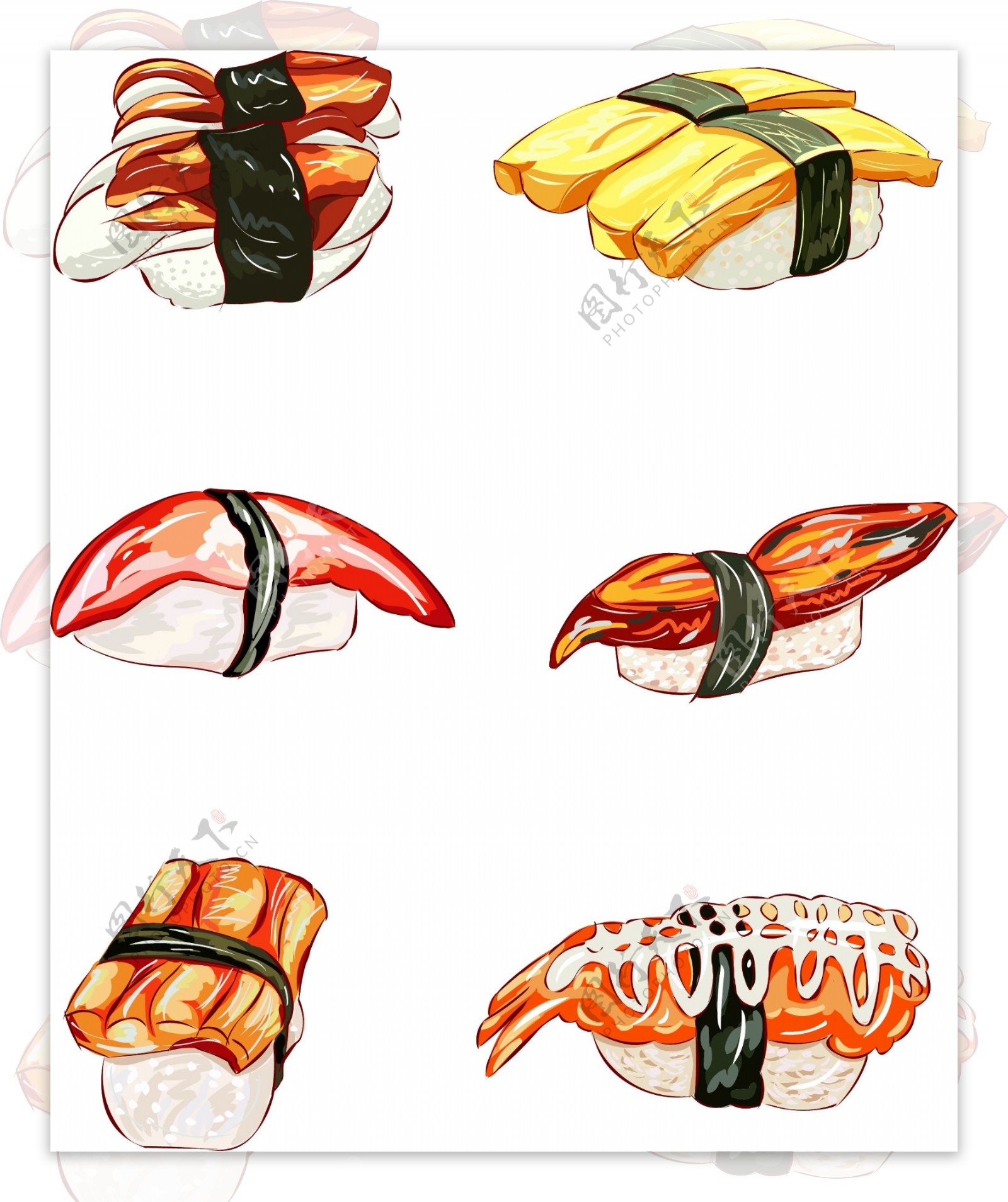 手绘美食日本料理寿司