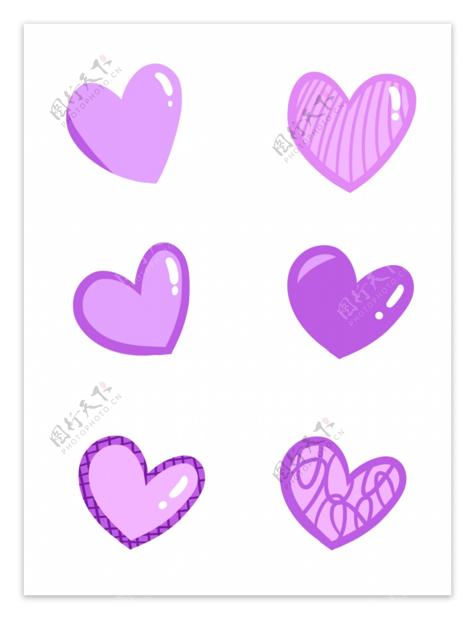 紫色爱心素材免费下载(图片编号:1042070)-六图网