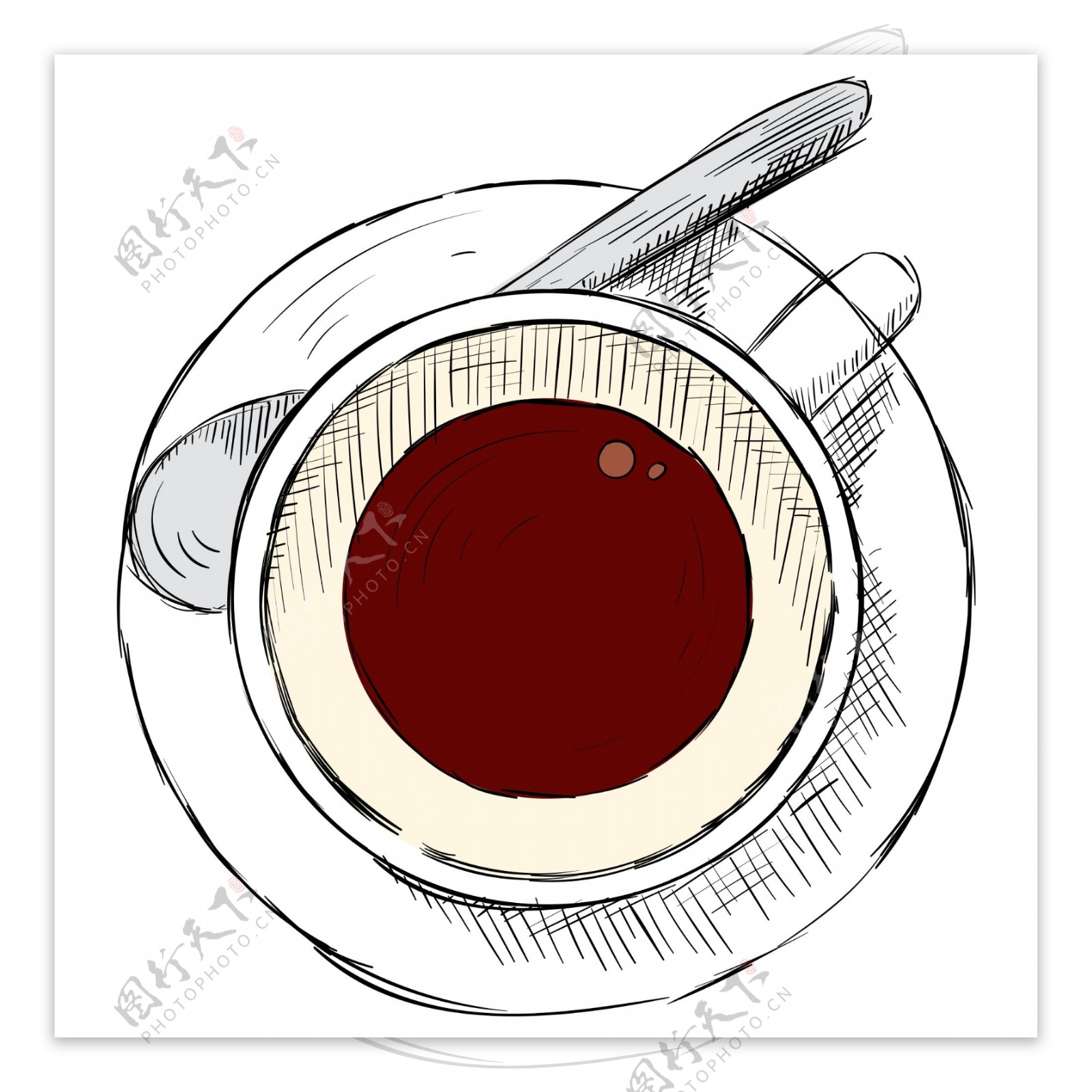 卡通手绘咖啡元素可商用