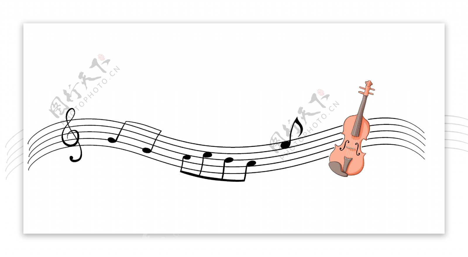 创意复古分割线提琴乐谱