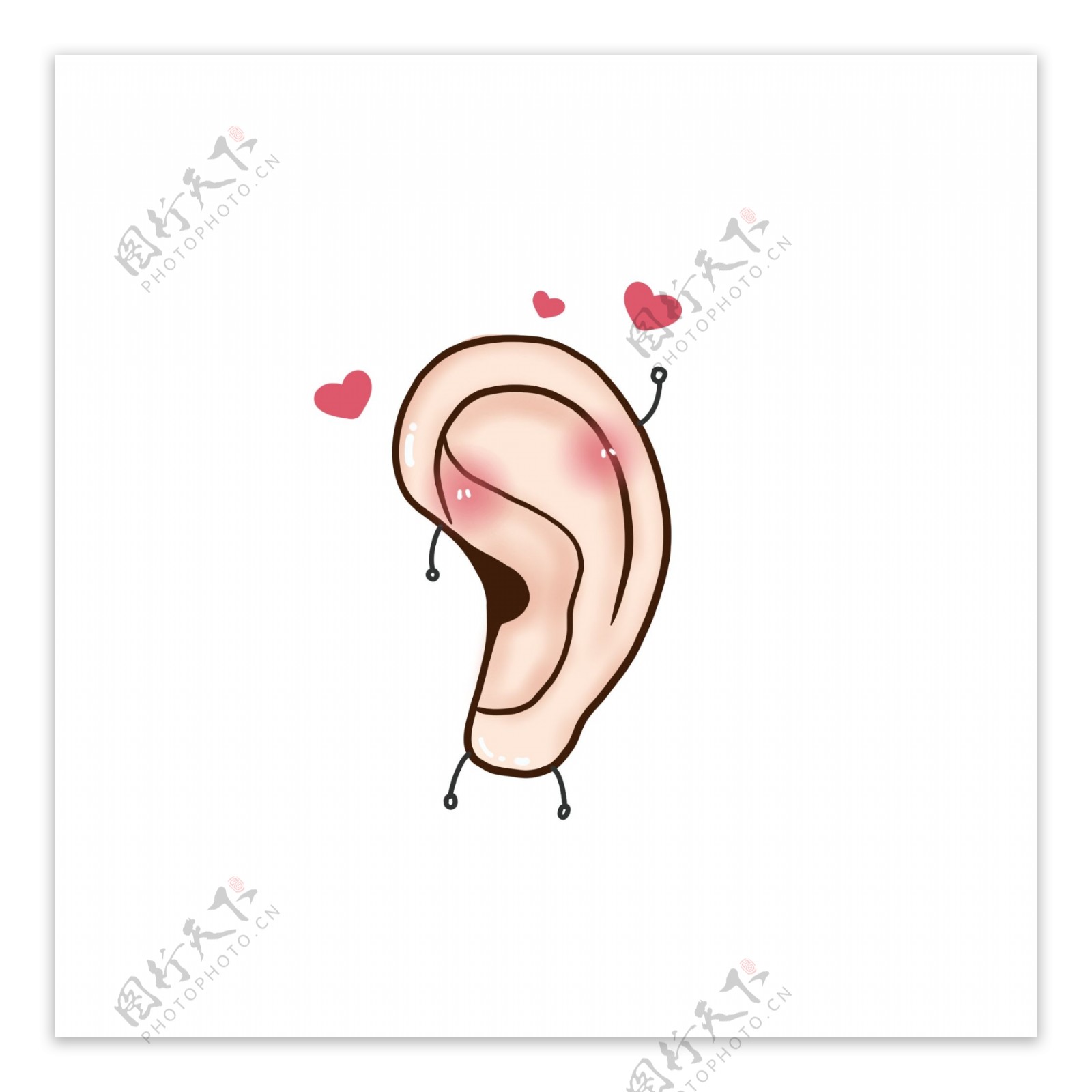 矢量卡通人耳朵听力部位免费下载图片素材免费下载_觅知网
