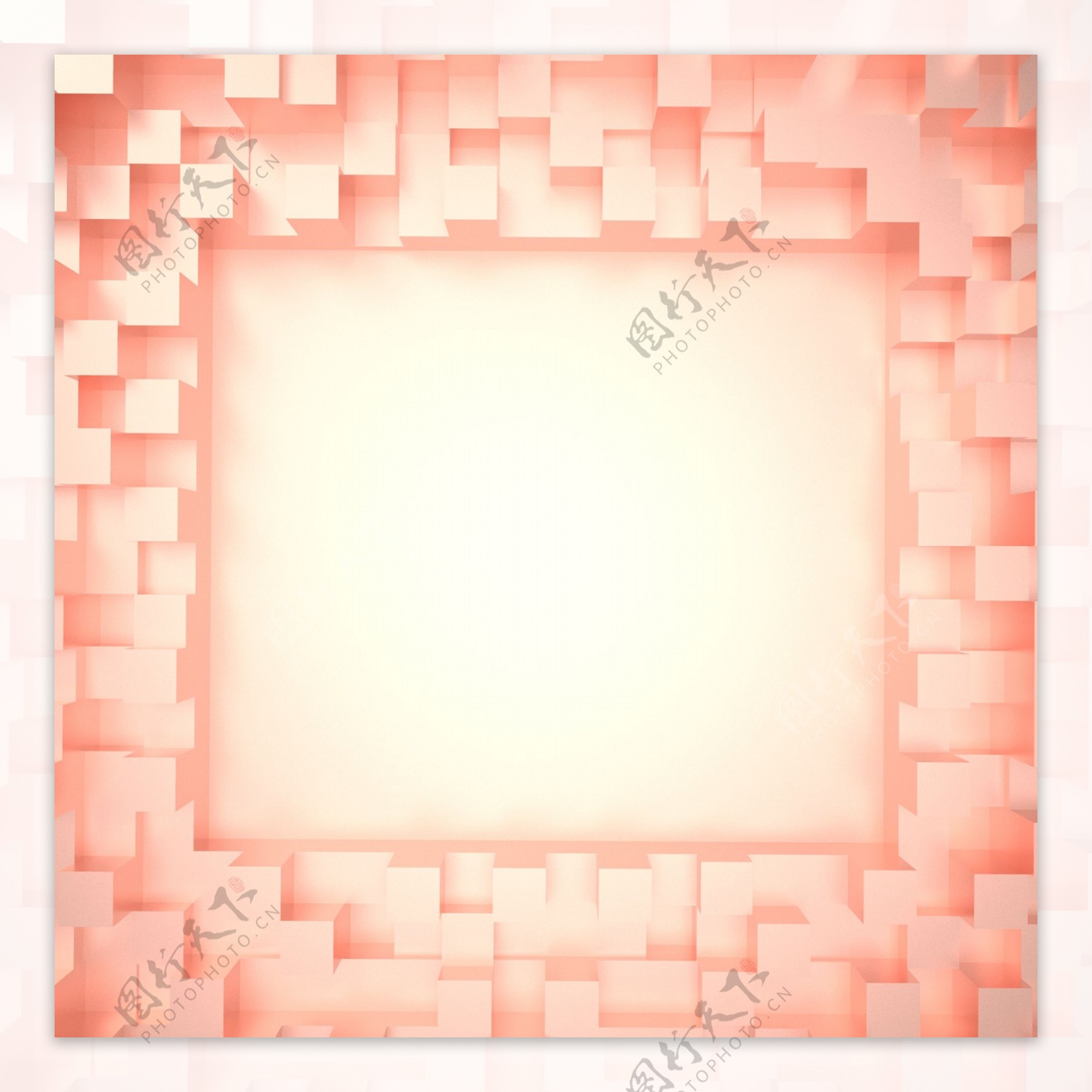 纯色空间3D立体粉色背景