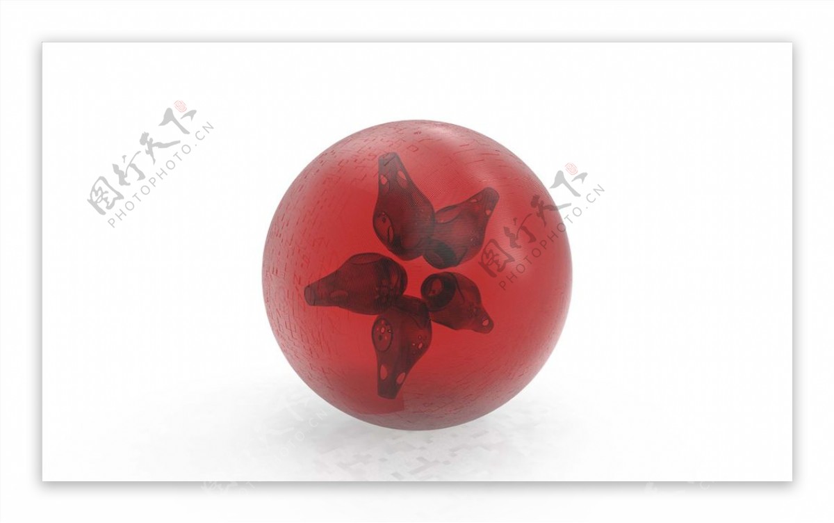 暗红色质感玻璃球