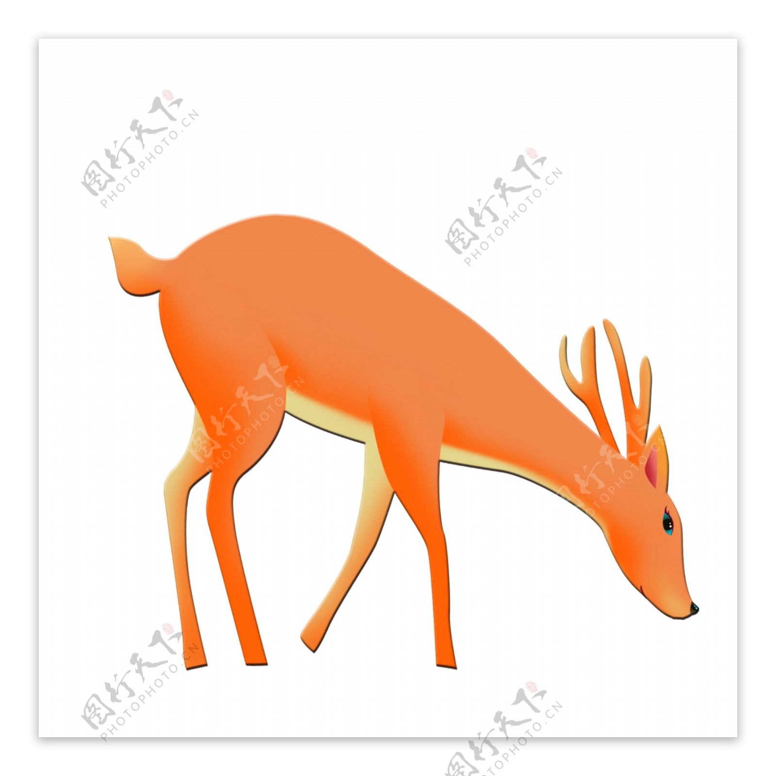 手绘一只梅花鹿动物设计