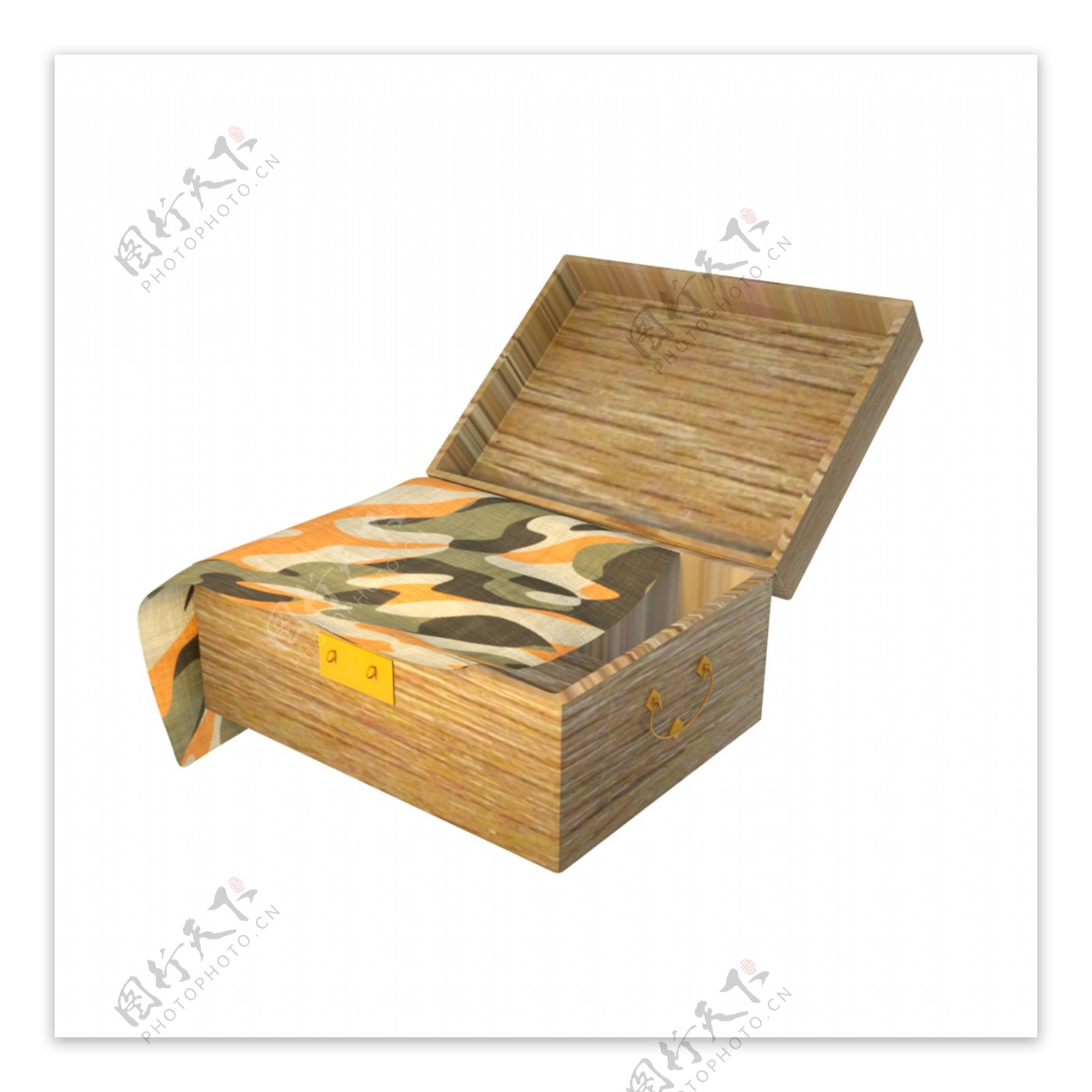 C4D渲染高清木头箱子电商装饰元素可商用