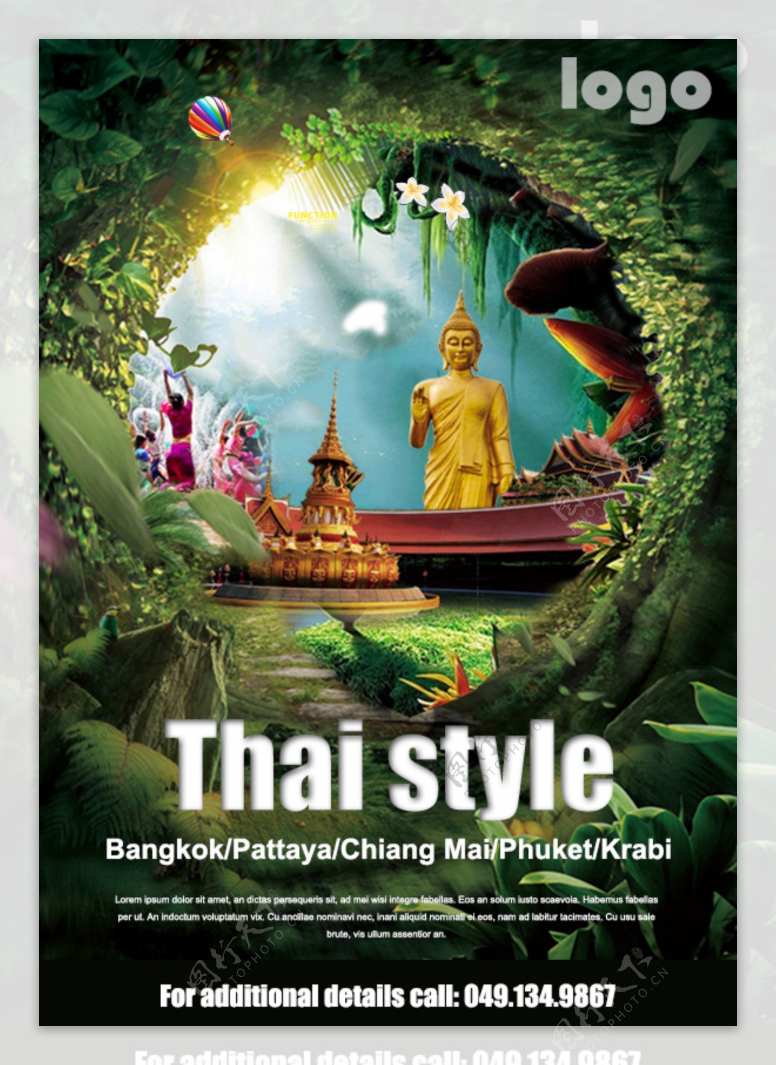 泰国旅游景点海报