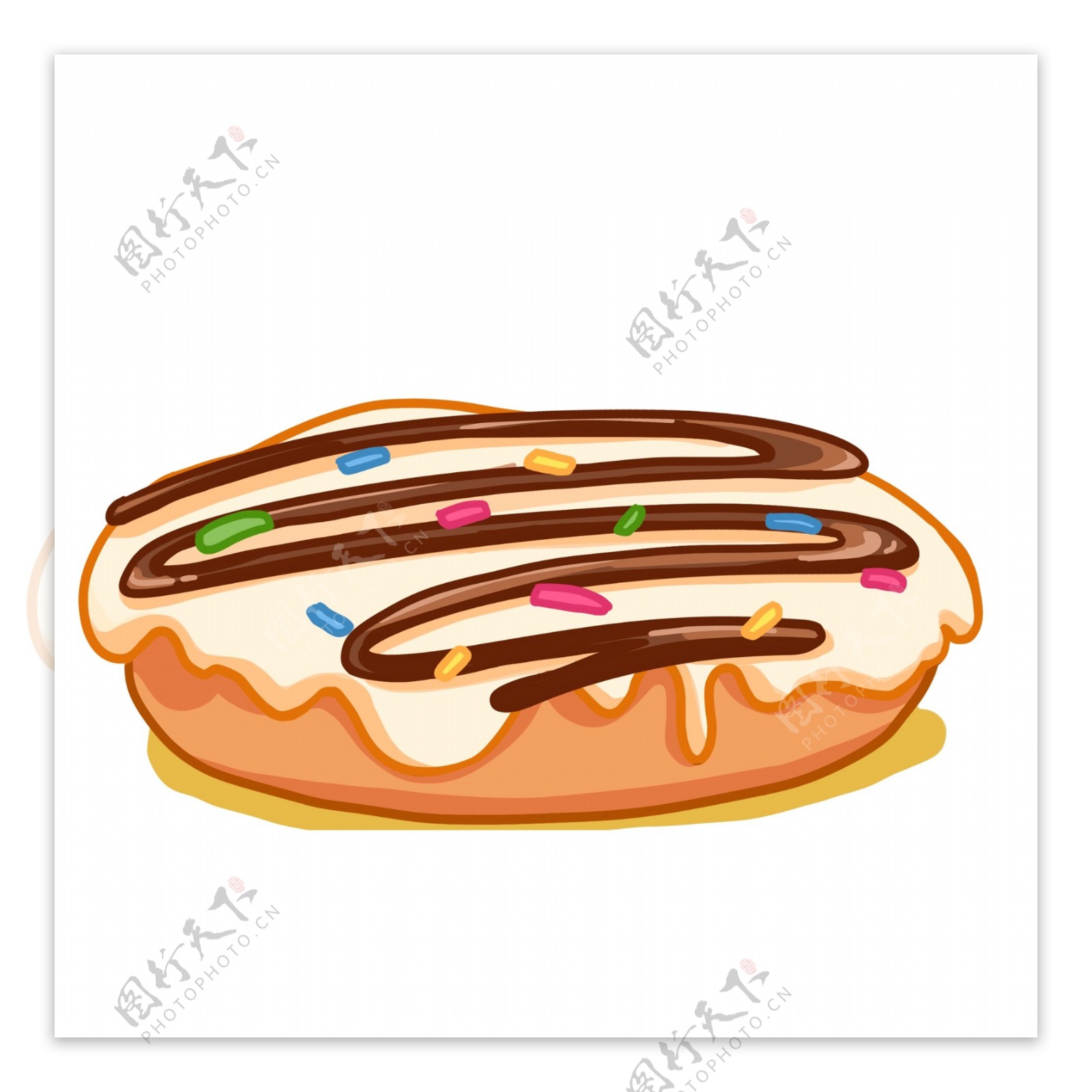 卡通手绘甜甜圈美食元素设计