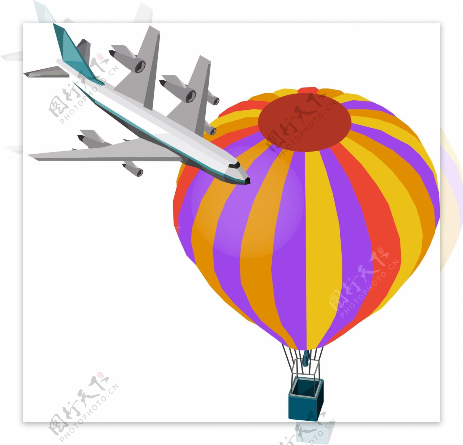 旅行飞机装饰图案元素