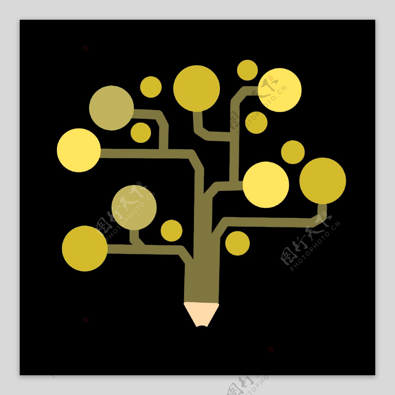 黄色果树样式分类图标