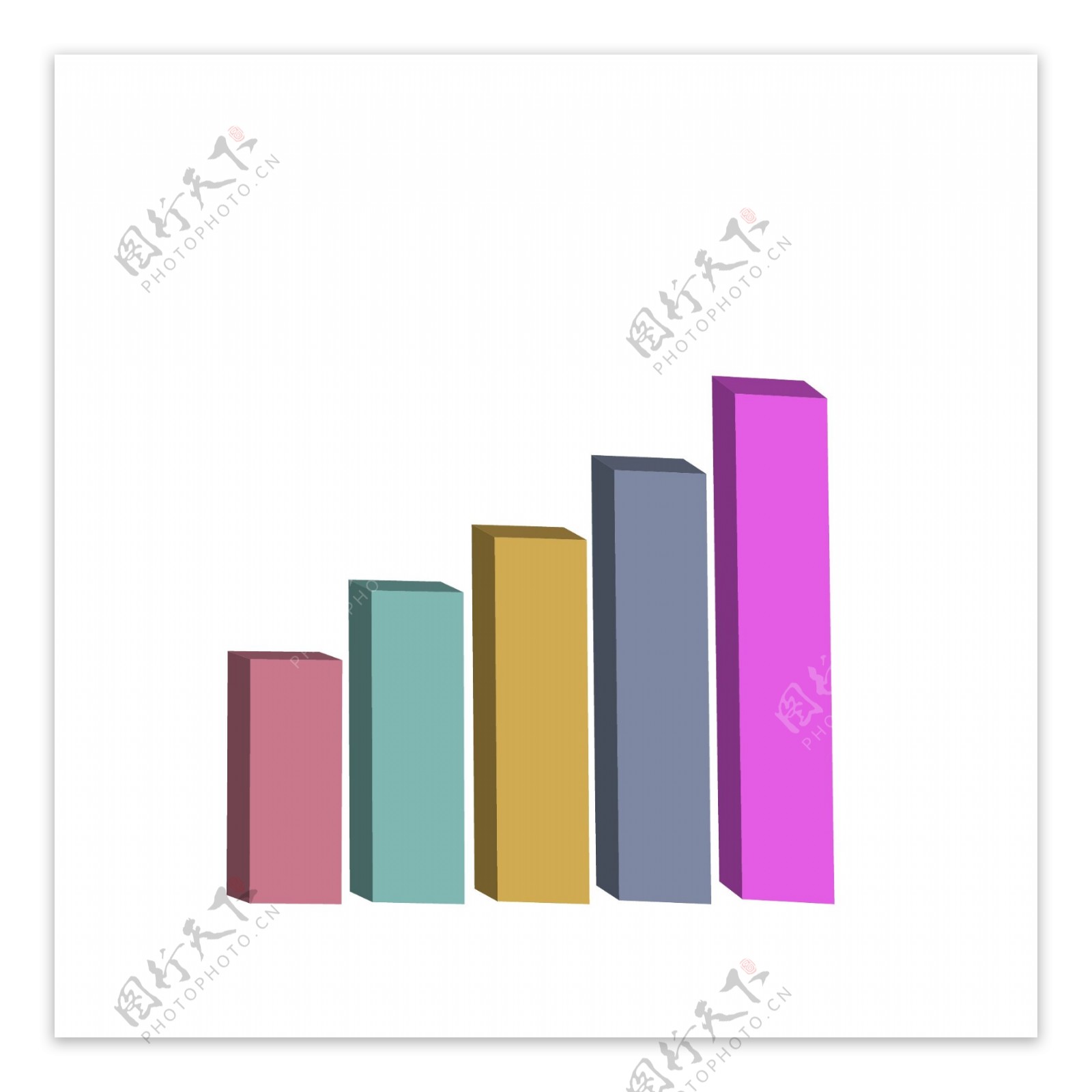 商务矢量数据柱状立体分析图