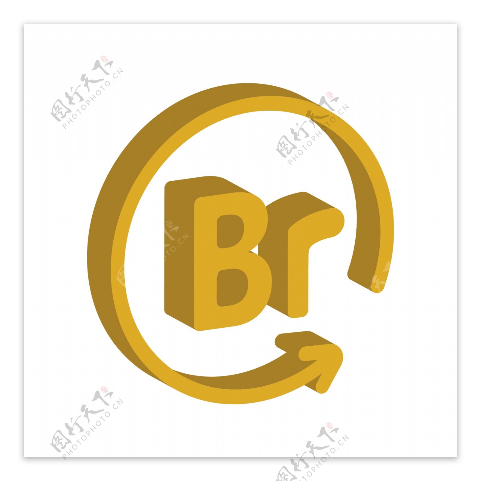 Br设计图像软件黄色2.5D简历小图标