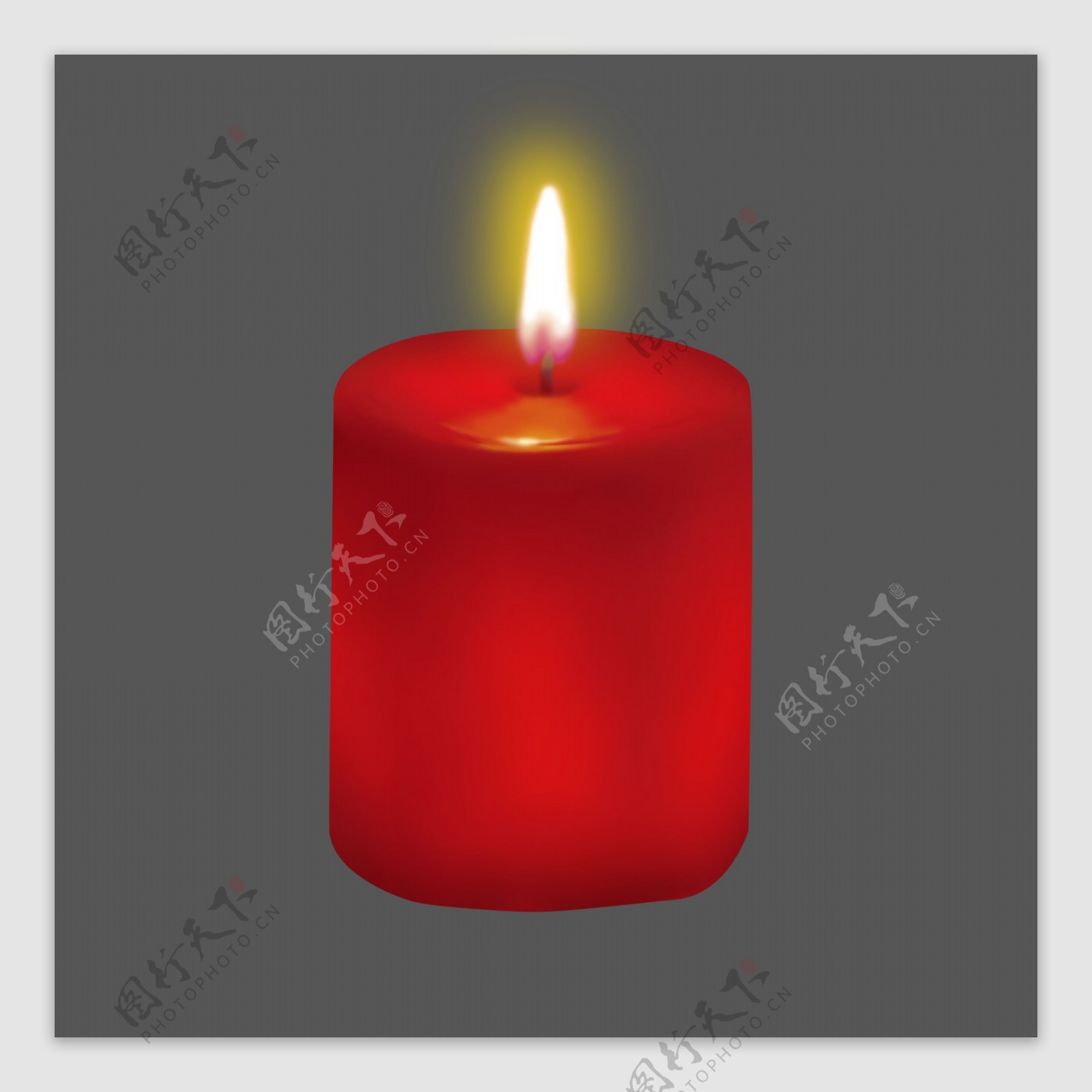 红色3D蜡烛PNG