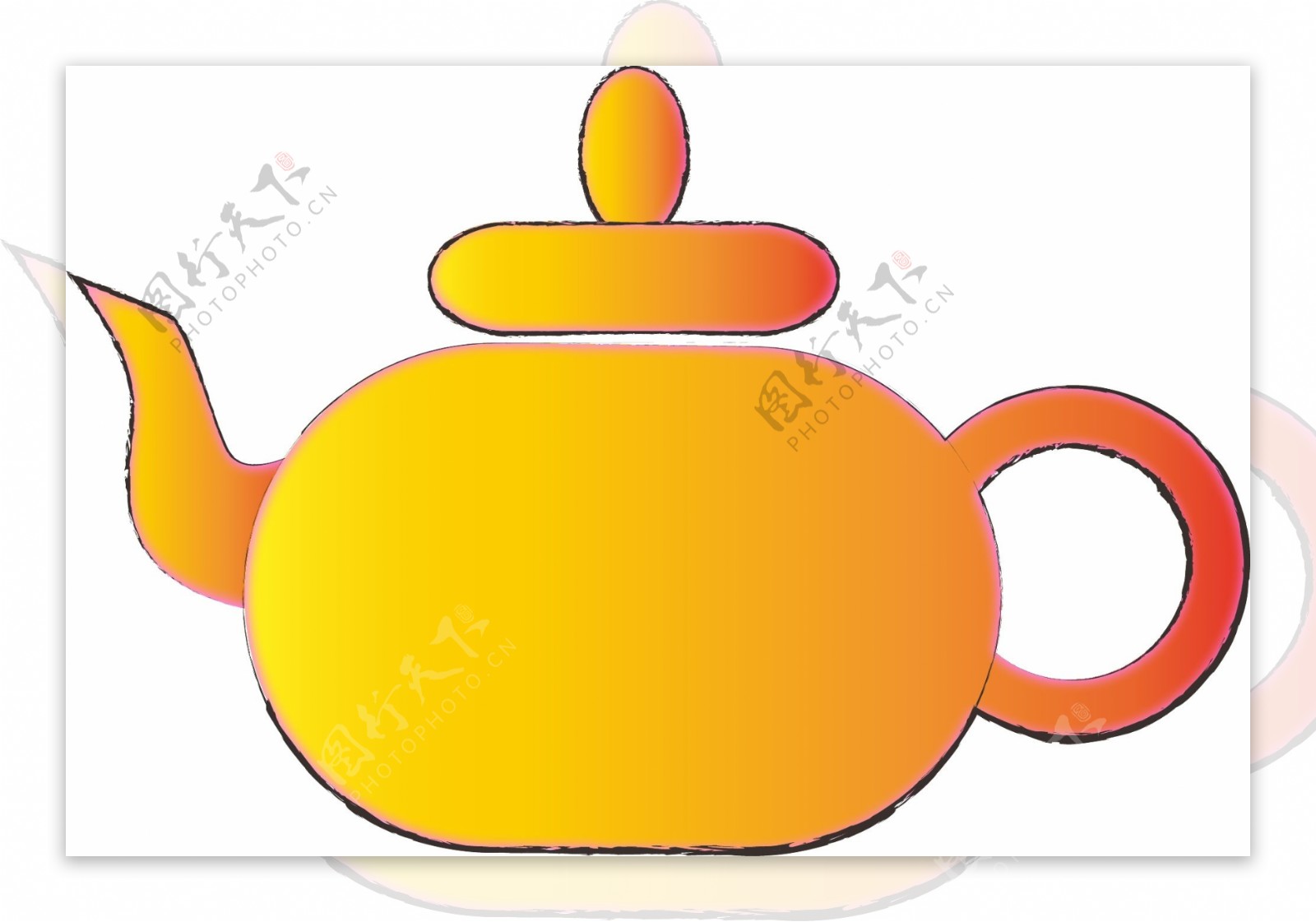 彩色茶壶设计图标