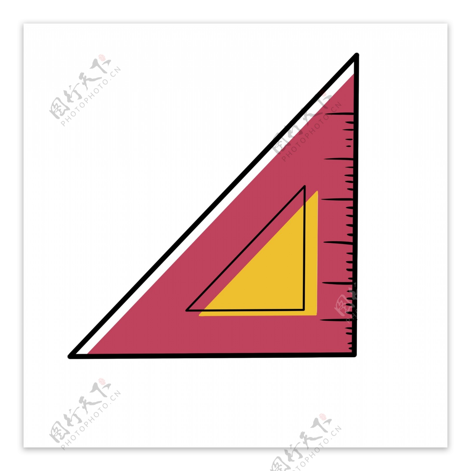红色三角形学习文具元素